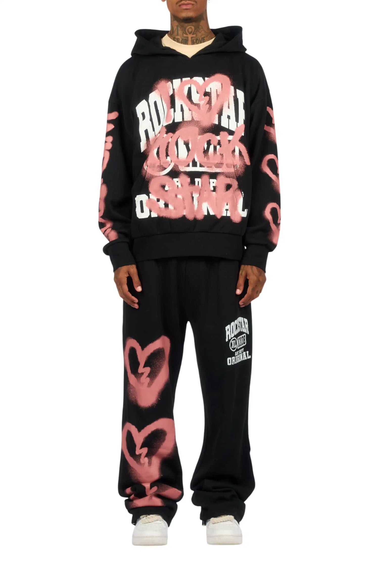 Loverdose Black Hoodie/Baggy Pant Track Set
