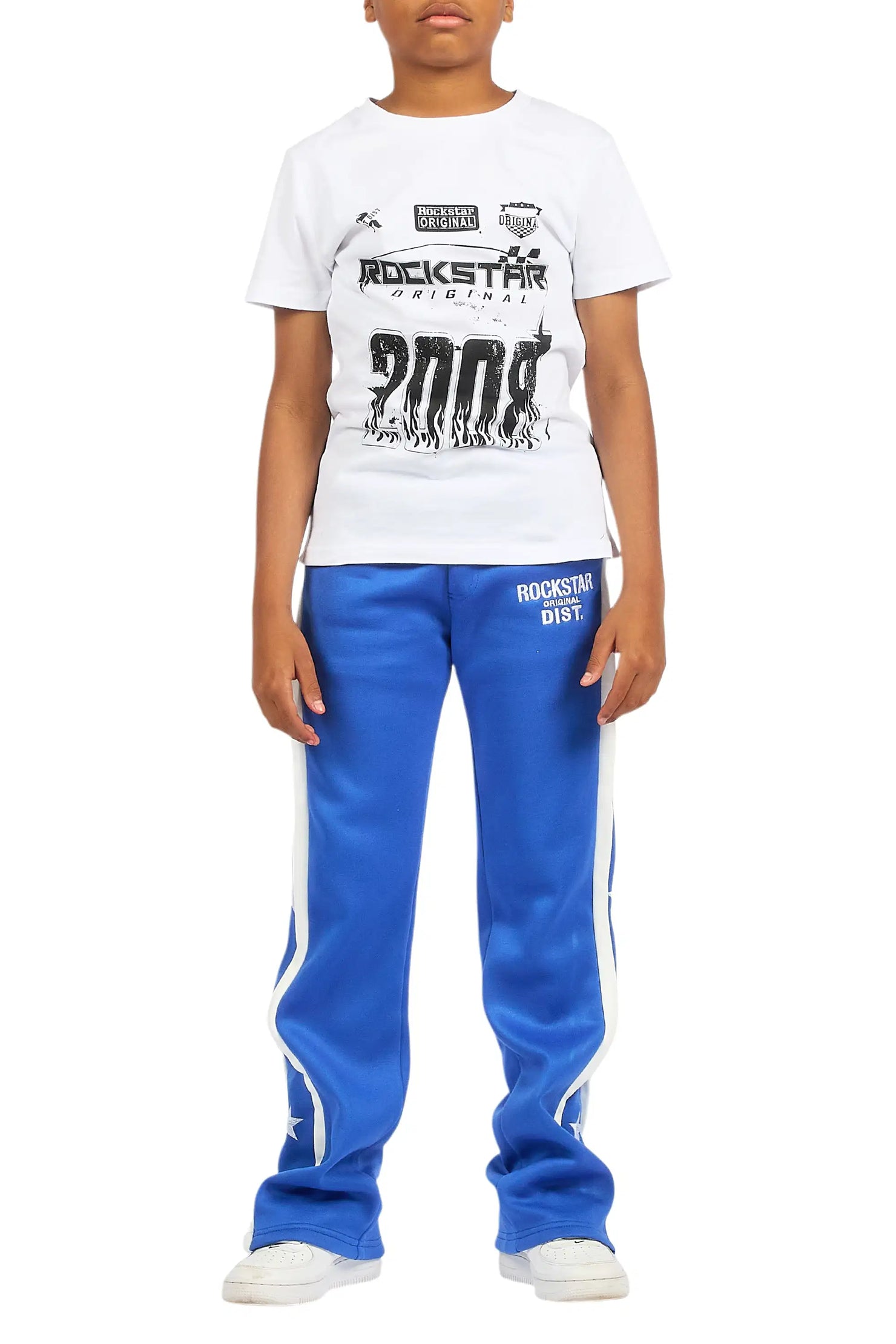 Boys Arkady Royal Stacked Flare Track Pant