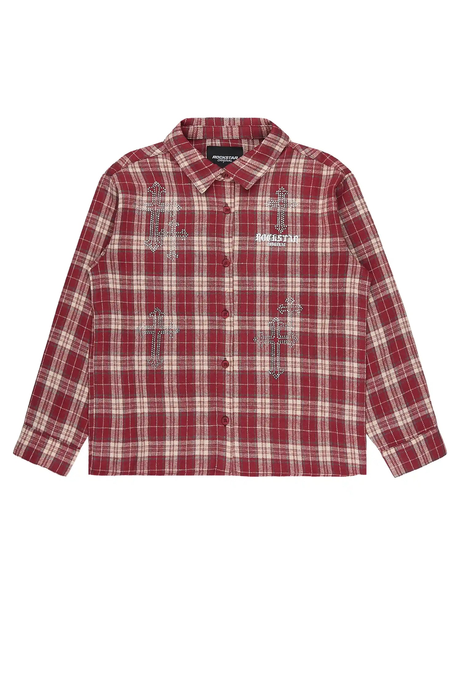 Boys Poldi Red Rhinestone Flannel Shirt