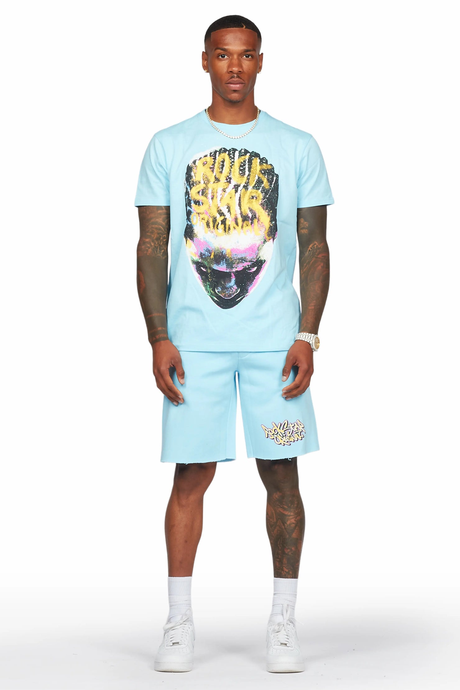 Hair Baby Blue T-Shirt/Short Set