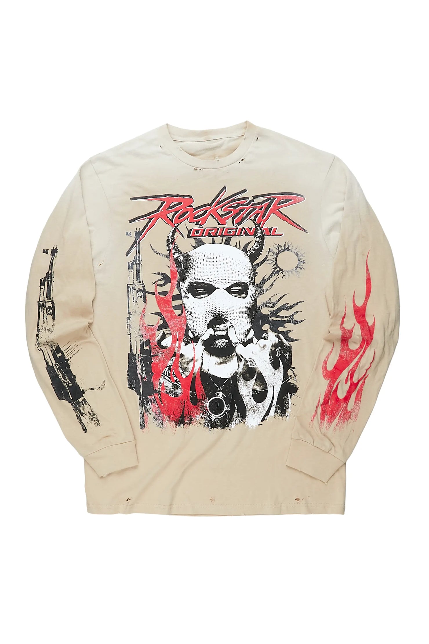 Mercy Beige Long Sleeve Graphic T-Shirt