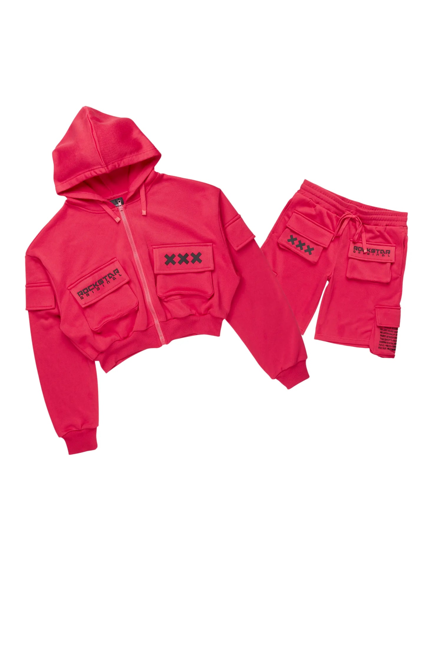 Natanya Hot Pink Cargo Short Set