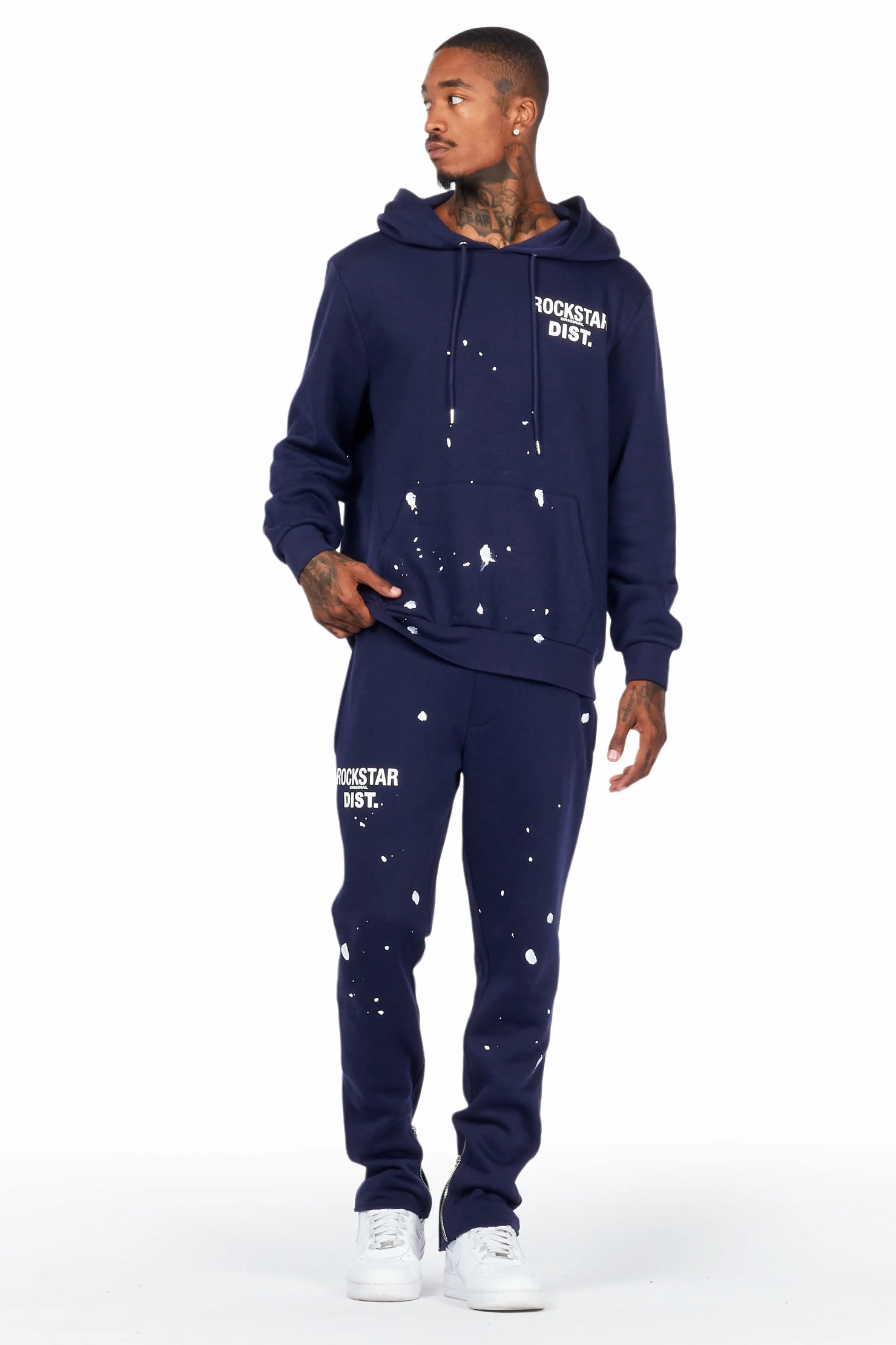 Raffer Navy Slim Fit Track Set