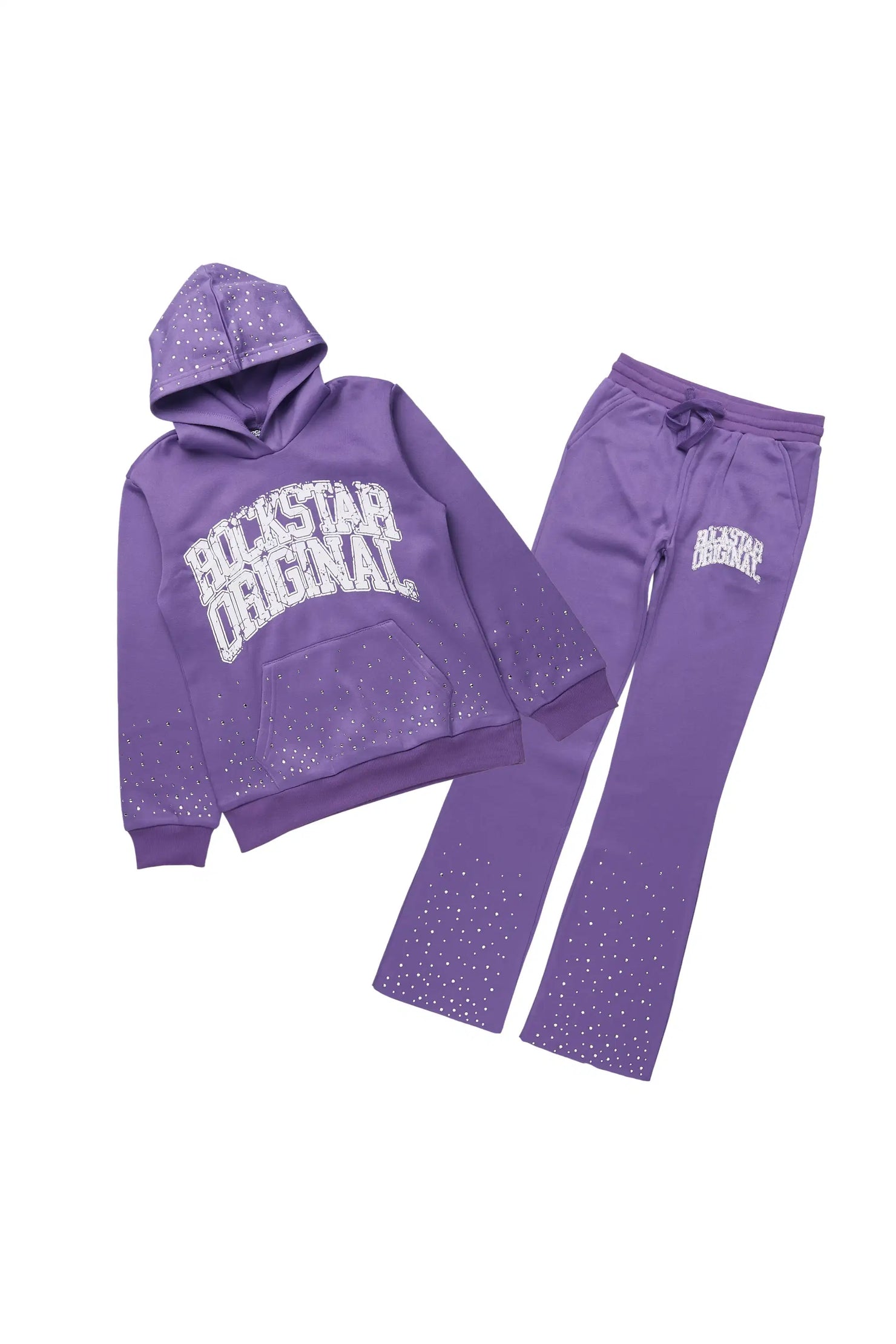 Girls Dontrella 2.0 Purple Rhinestone Stacked Track Set