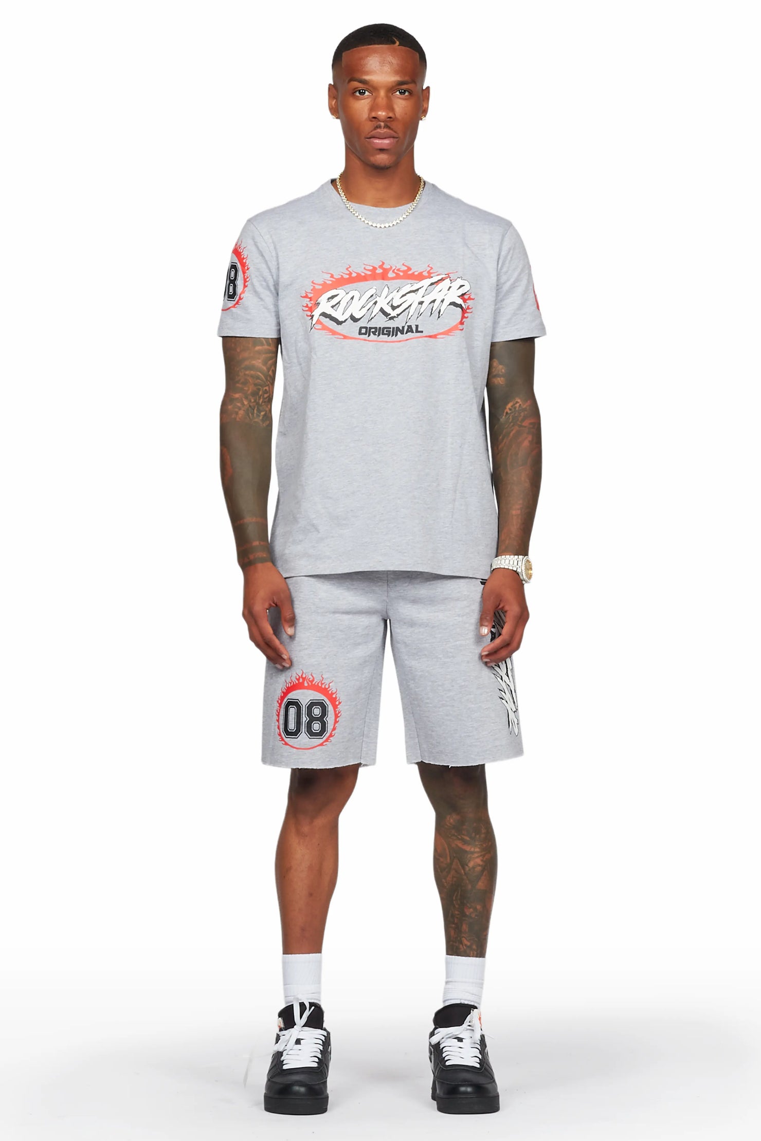 Draven Heather Grey T-Shirt/Short Set