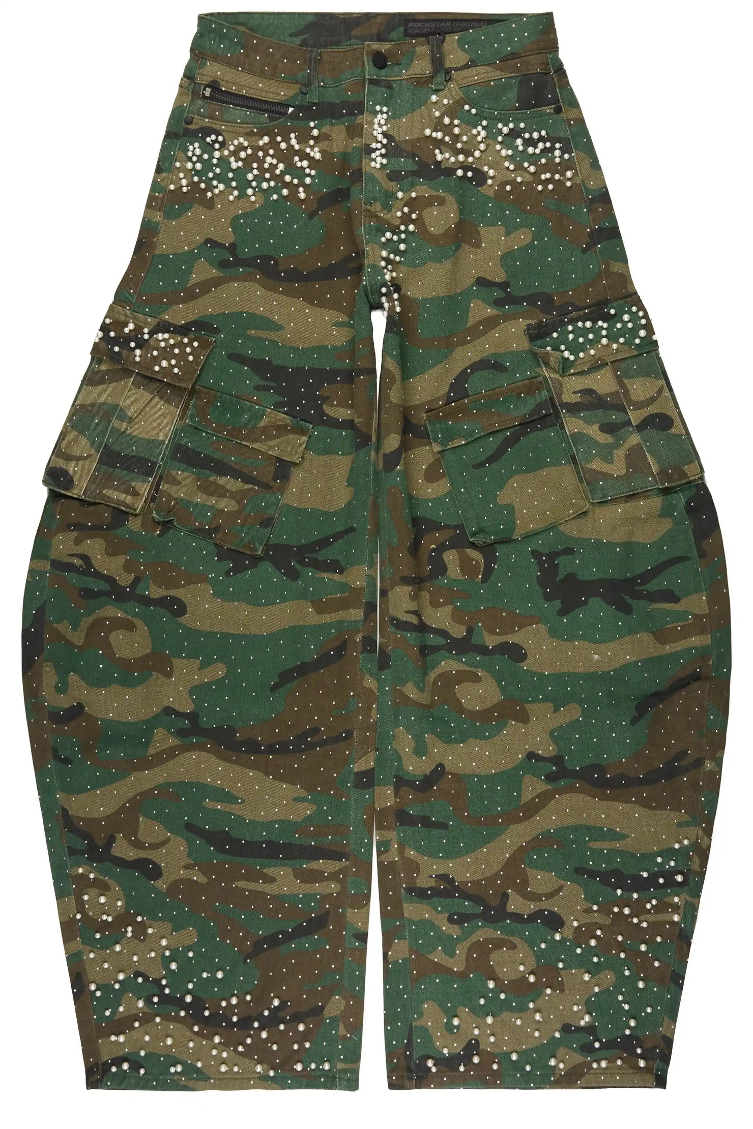 Bryx Camo Rhinestone Barrel Fit Jean