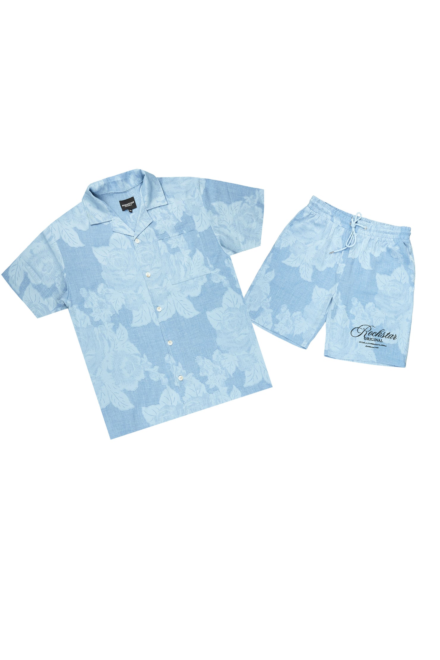 Frost Blue Button Down Shirt/Short Set