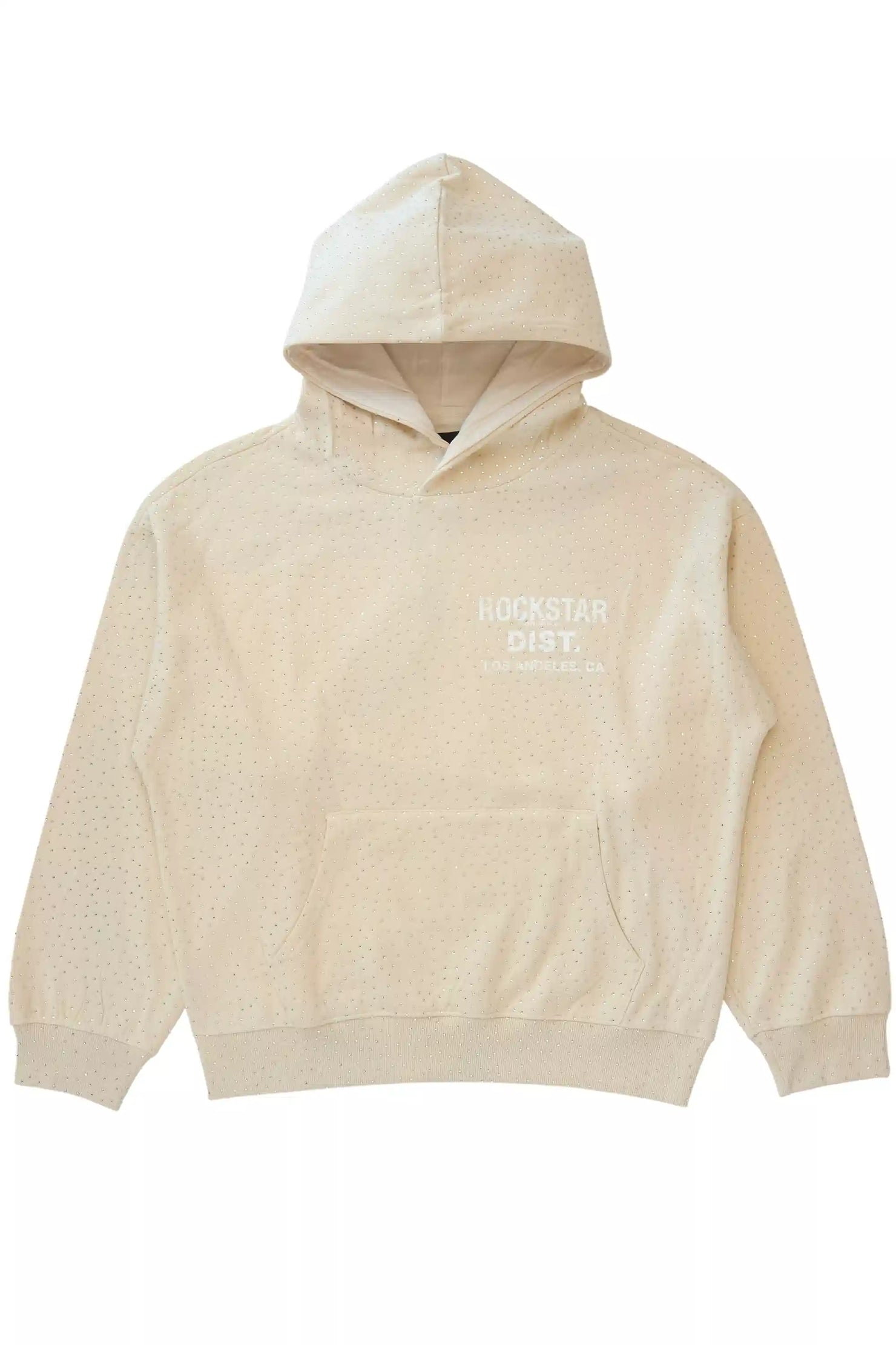 Dalasia Beige Rhinestone Hoodie