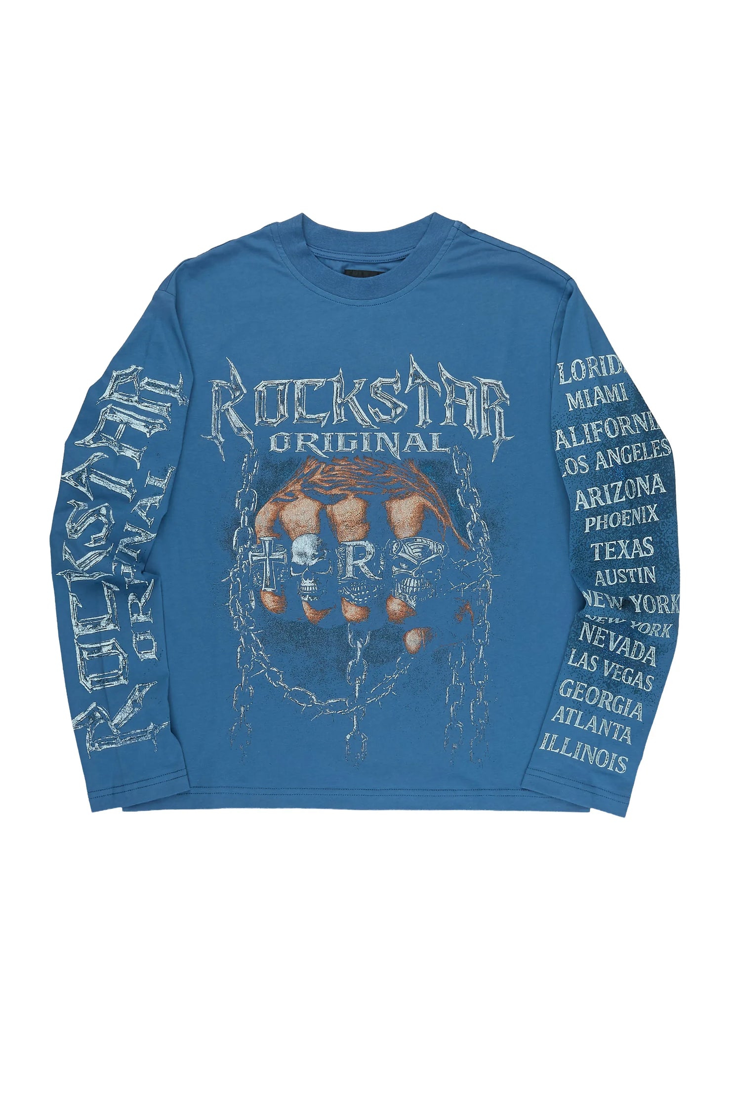 Boys Cues Navy Long Sleeve Graphic T-Shirt