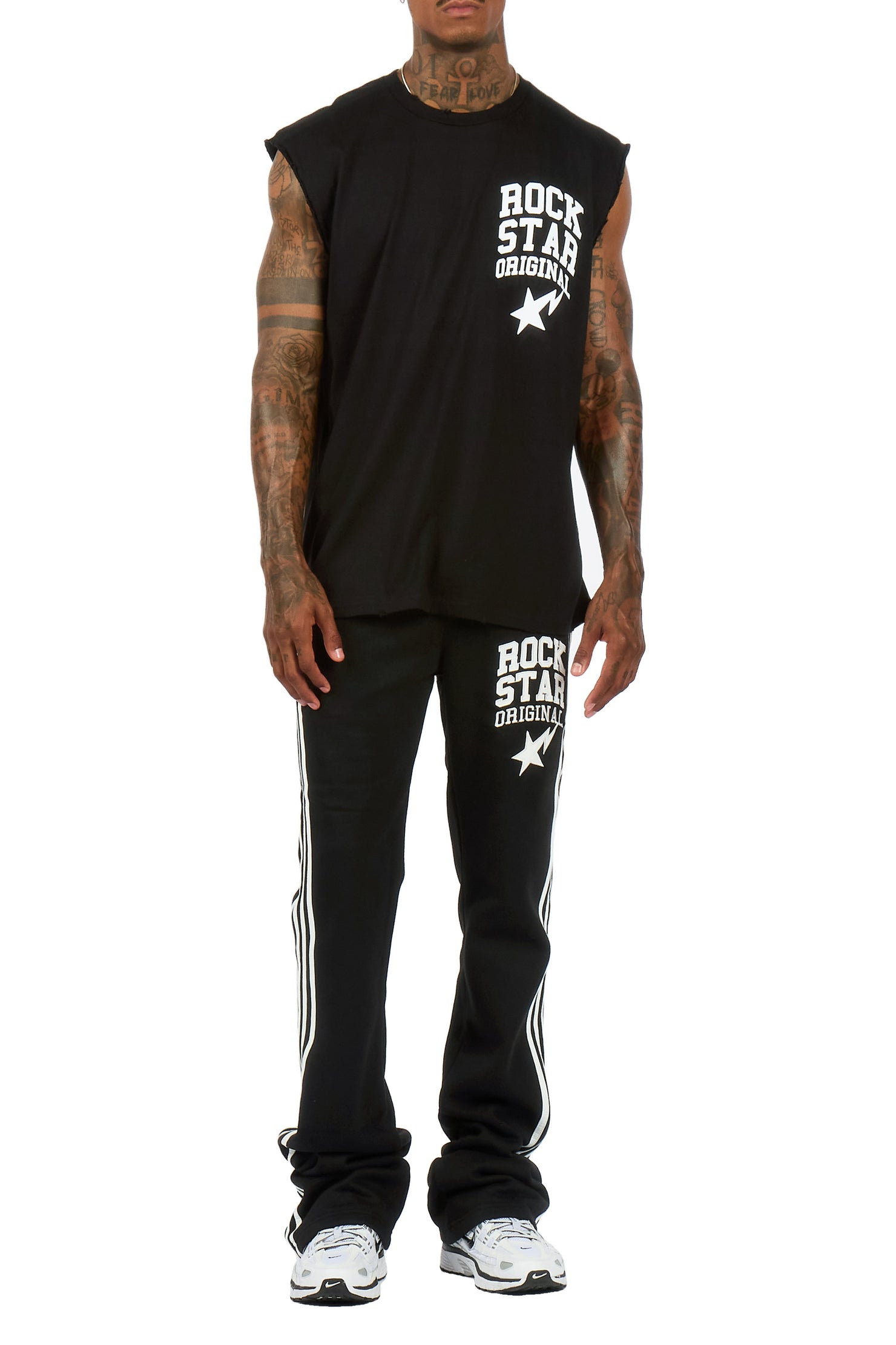 Gerrit Black Cut Sleeve/Baggy Pant Track Set