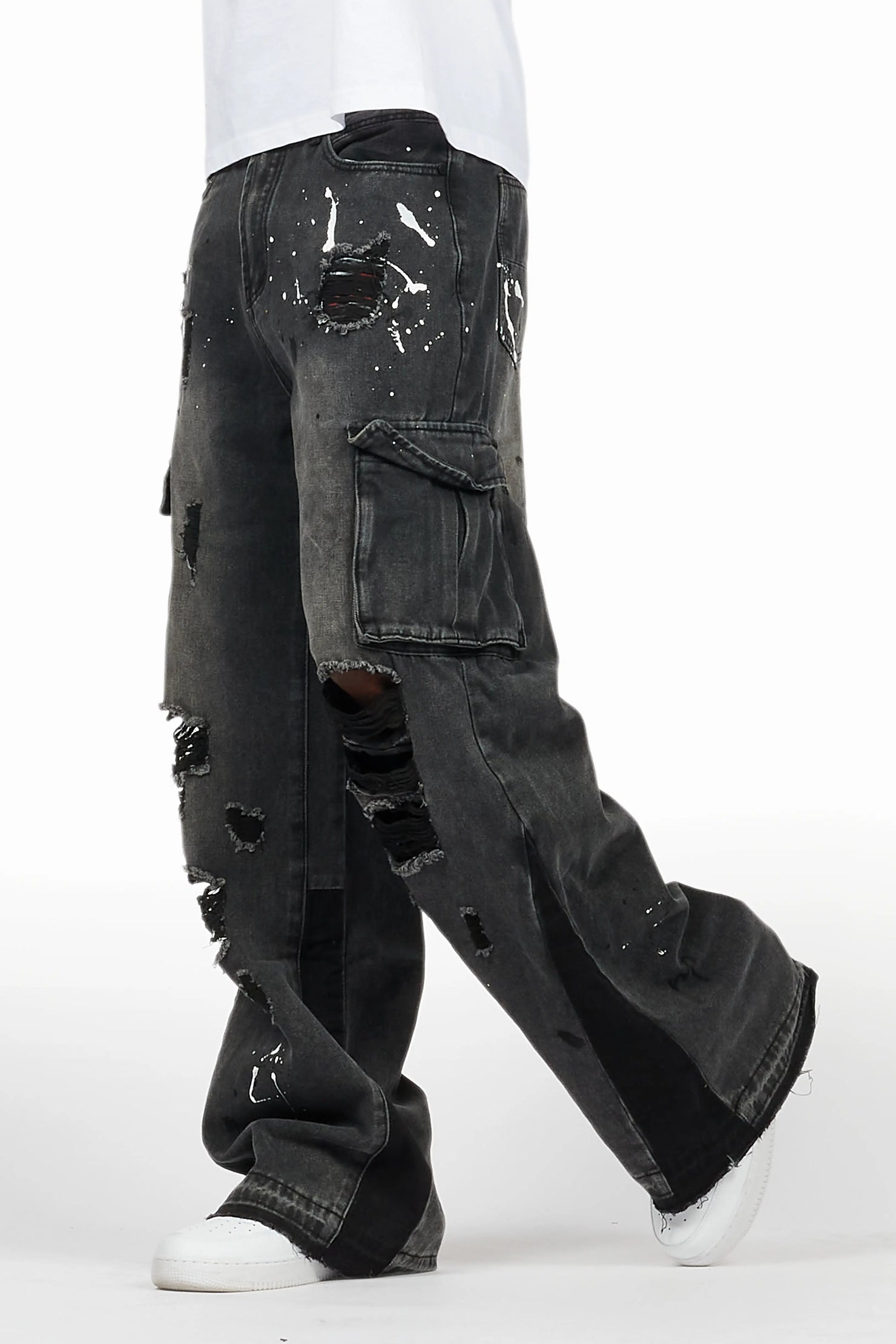 Dubaku Dark Grey Baggy Fit Jean