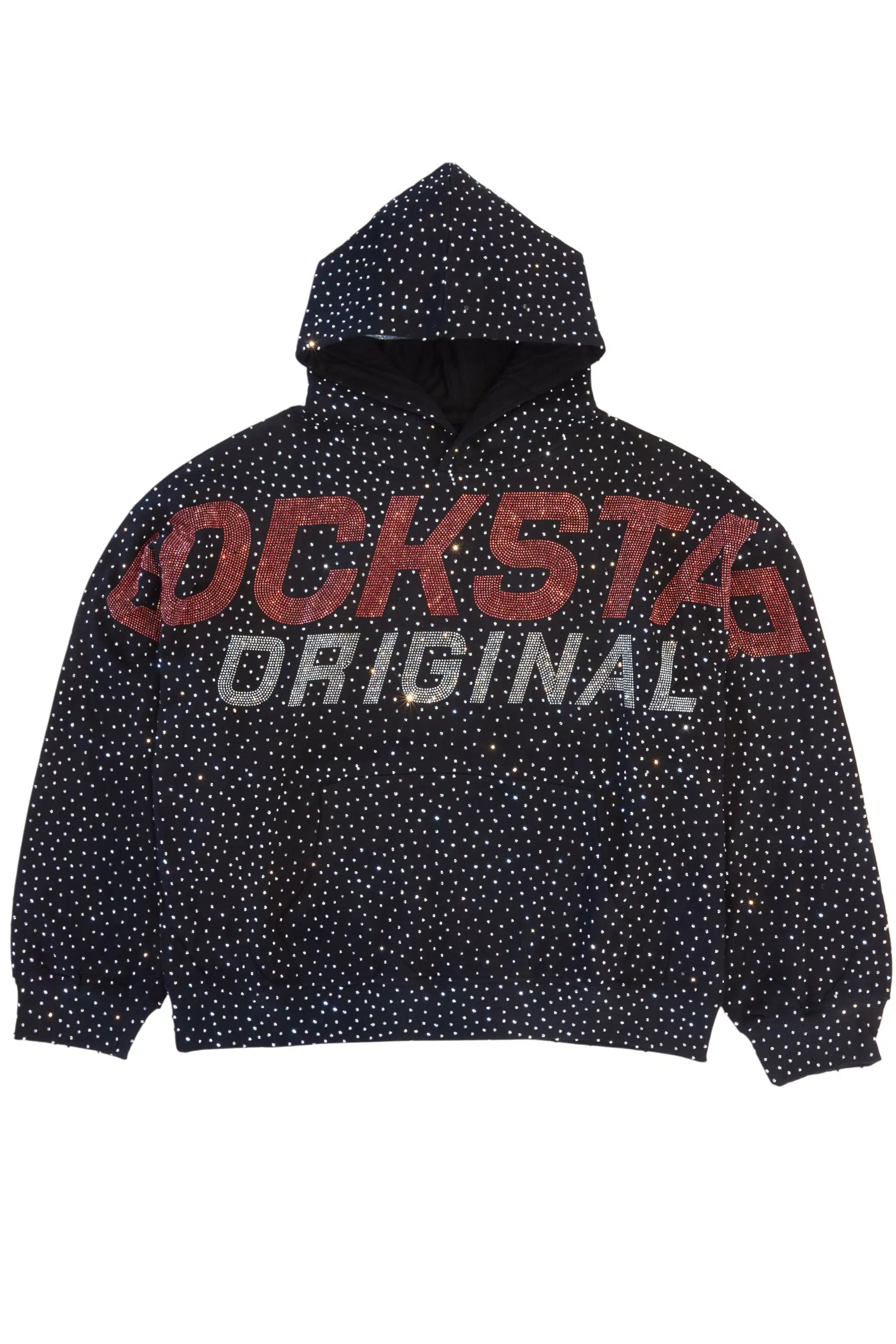 Iceout Black Rhinestone Oversized Hoodie