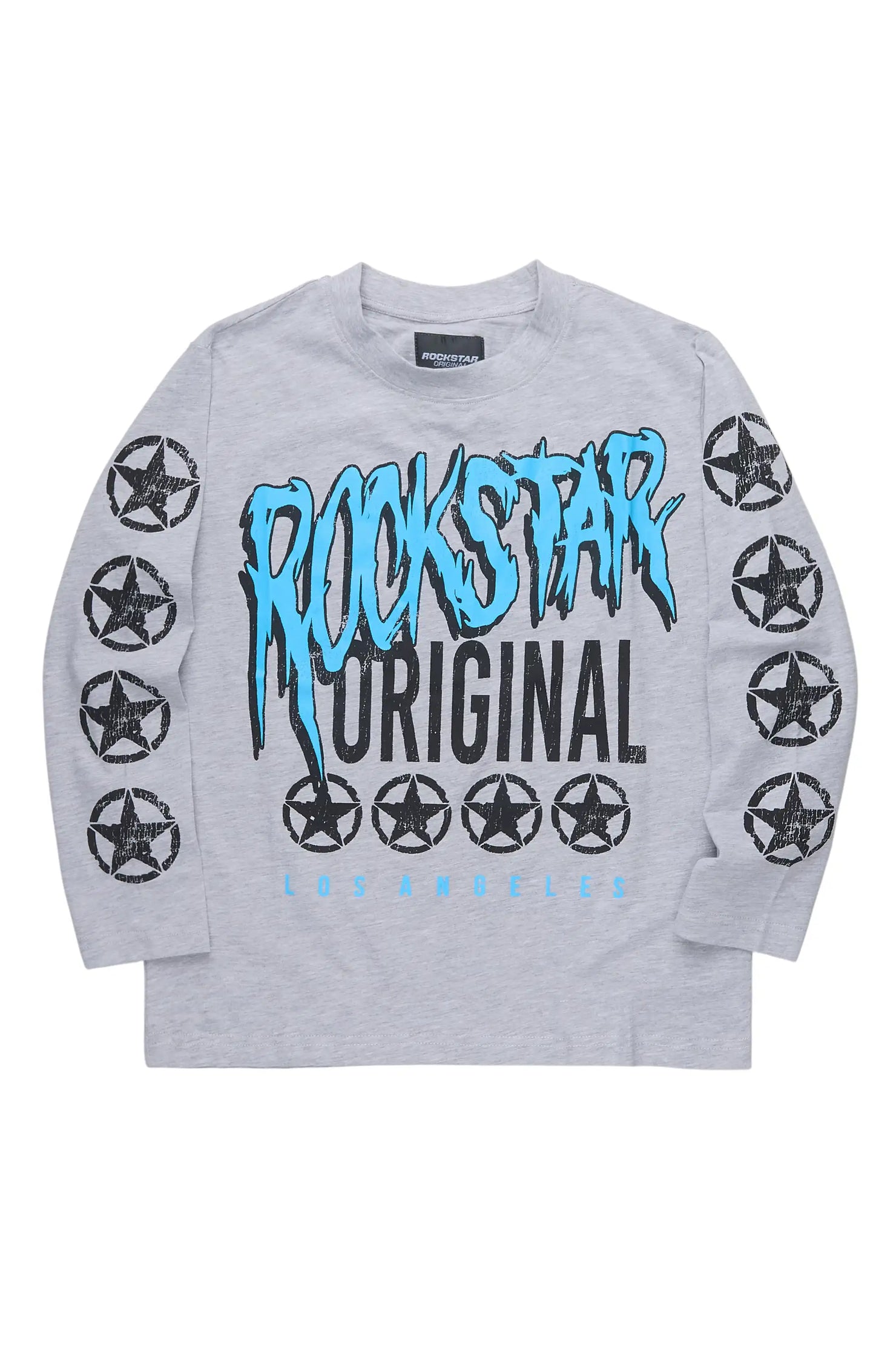 Boys Wizzurd Grey Long Sleeve Graphic T-Shirt