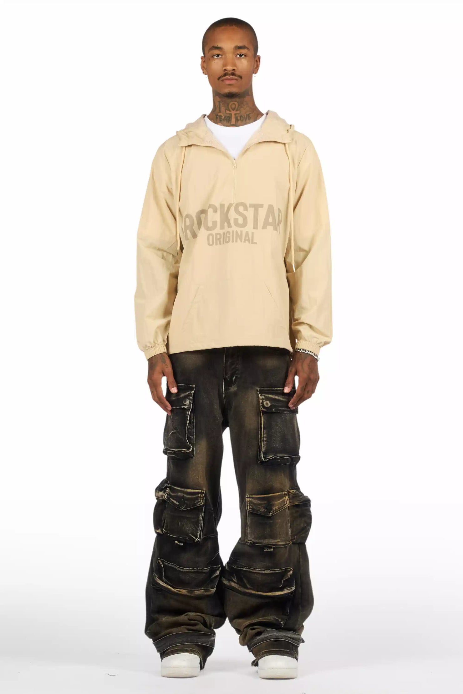 Mahesh Tint Grey Baggy Cargo Jean