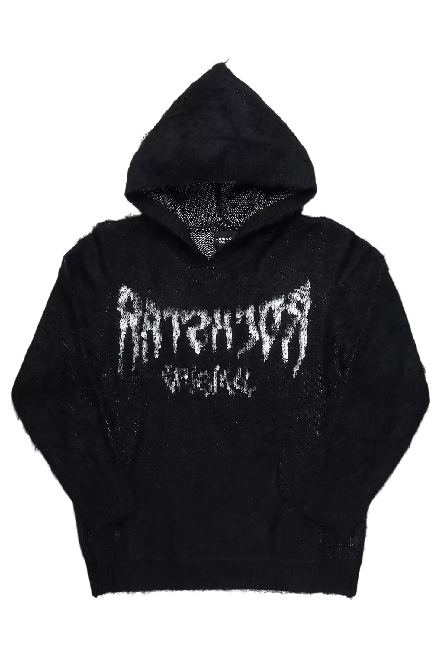 Andros Reflected Black Graphic Knitted Hoodie