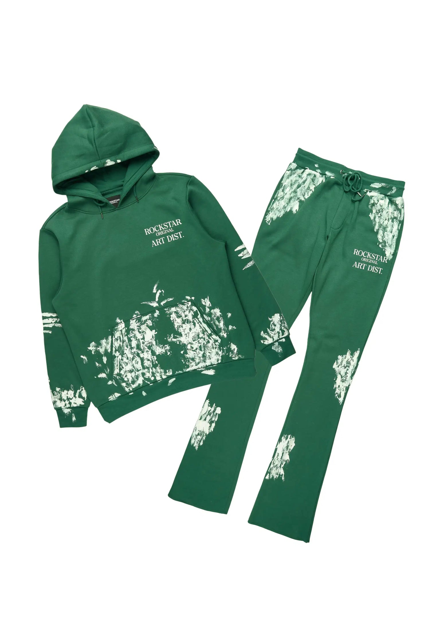 Filip Green Hoodie/Stacked Pant Track Set