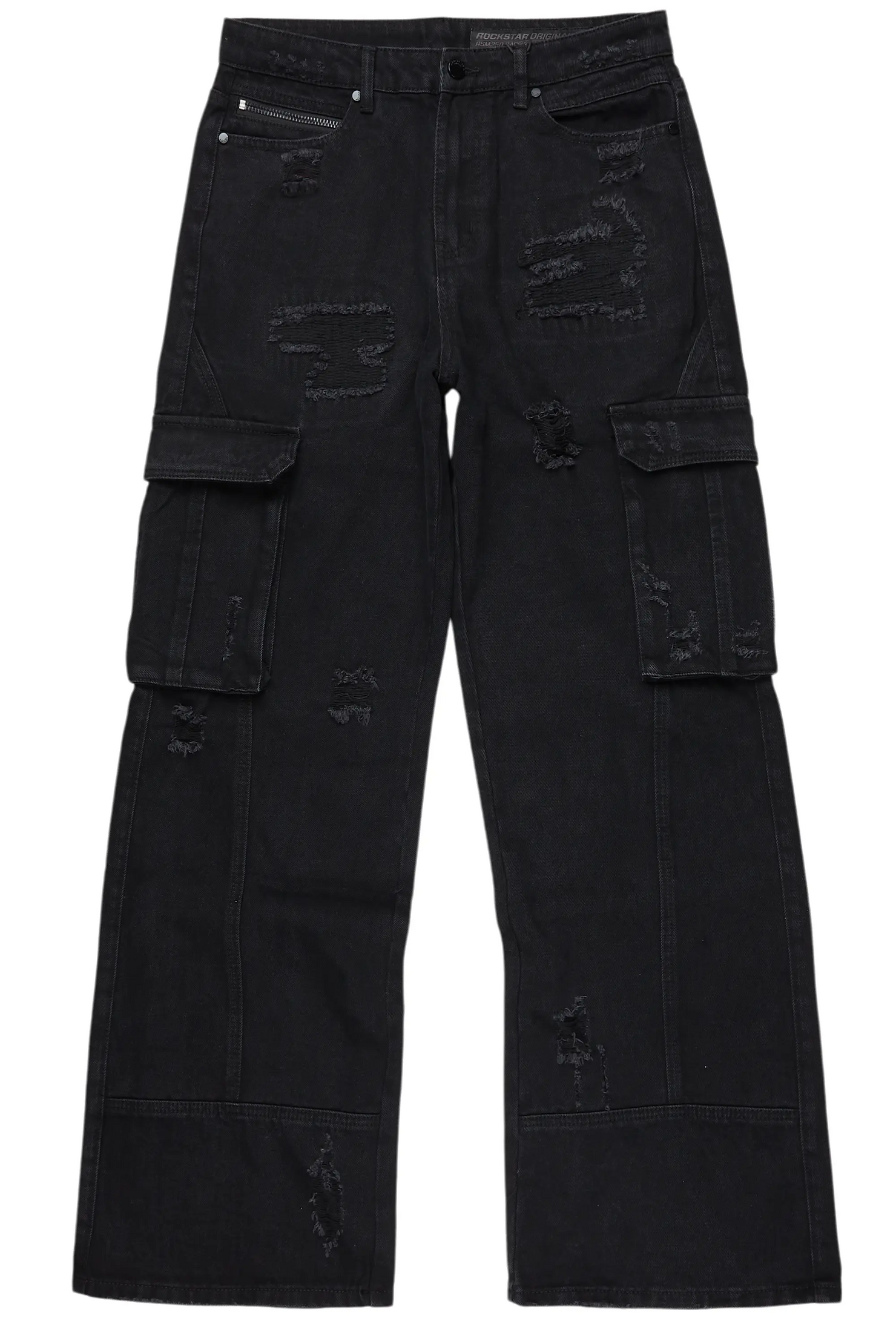 Nand Jet Black Baggy Cargo Jean