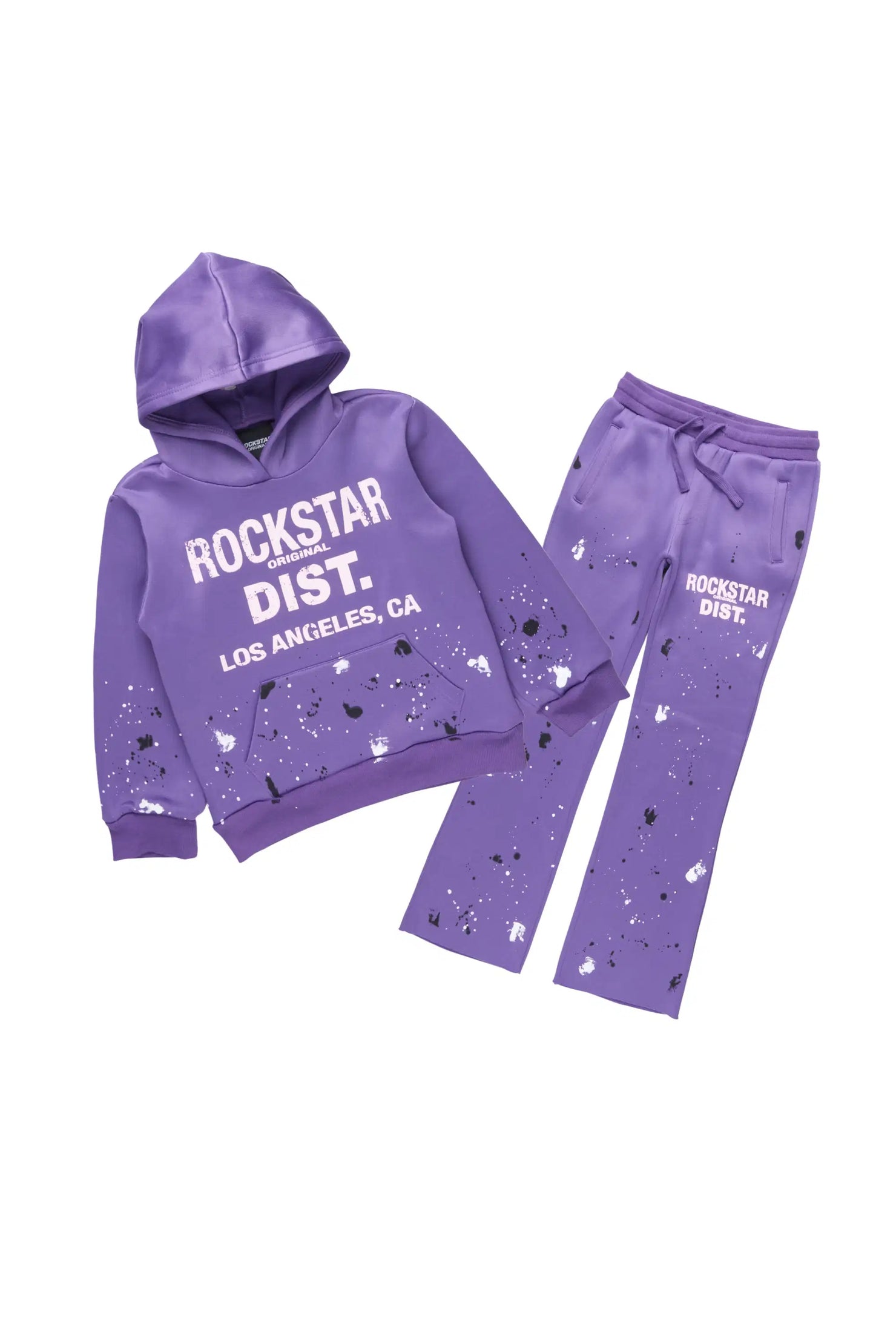 Boys Scottie 2.0 Purple Hoodie/Stacked Flare Track Set