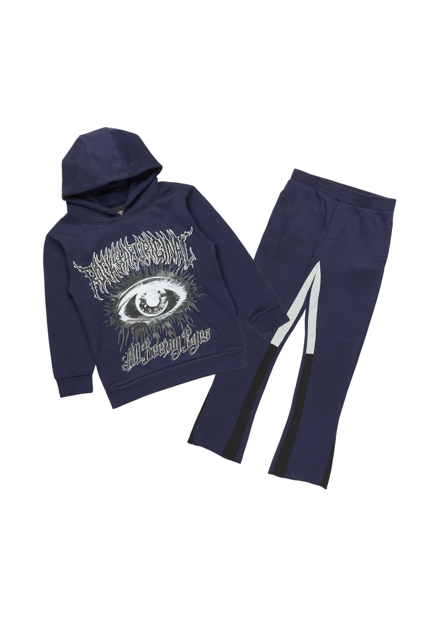 Boys All Seeing Eyes Navy Stacked Track Set