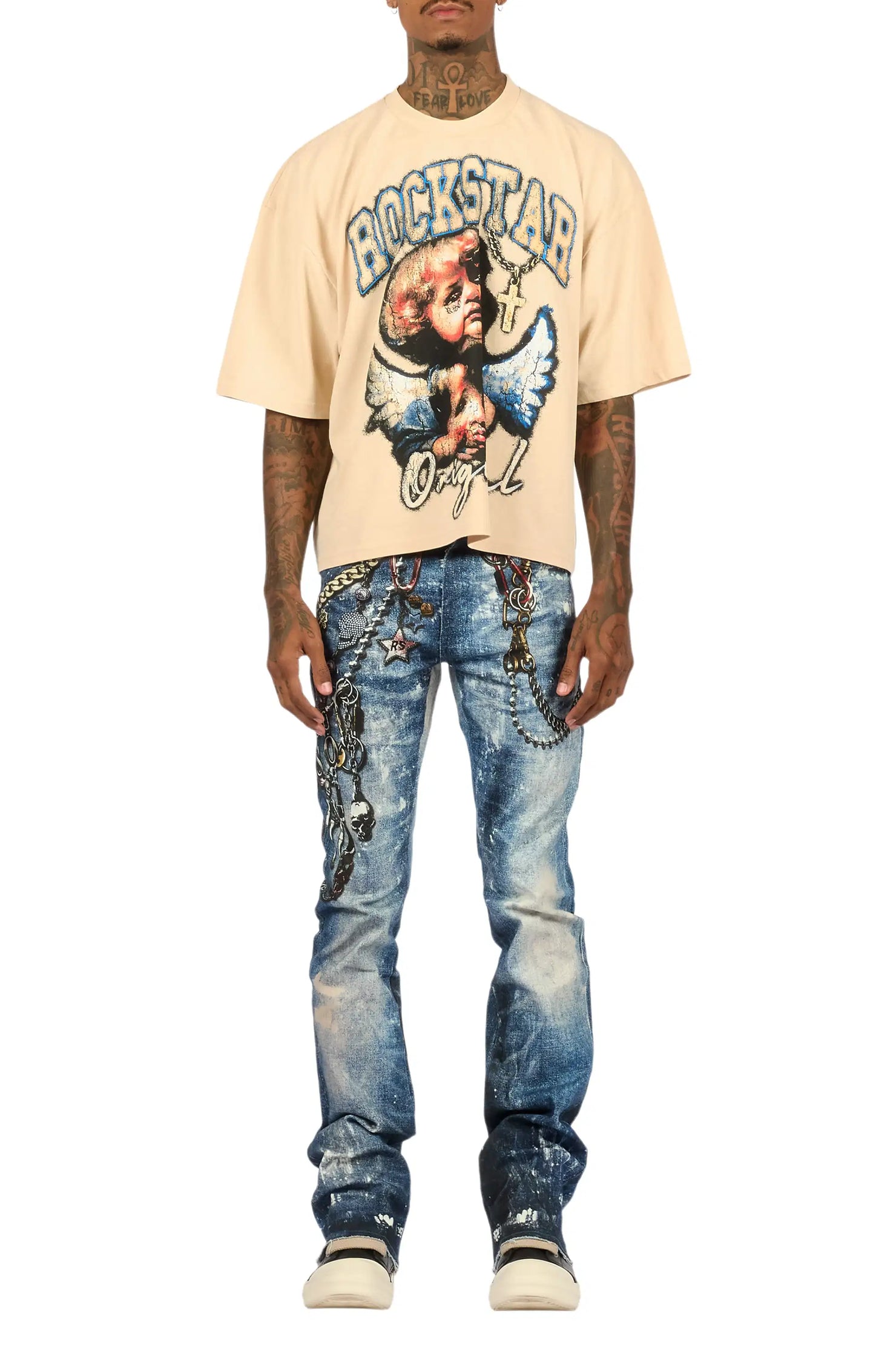 Kyrien Blue Stacked Flare Jean