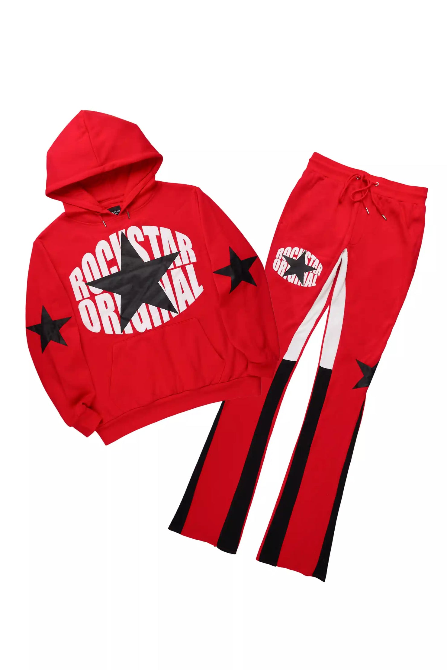 States Red/Black Hoodie Stacked Flare Track Set