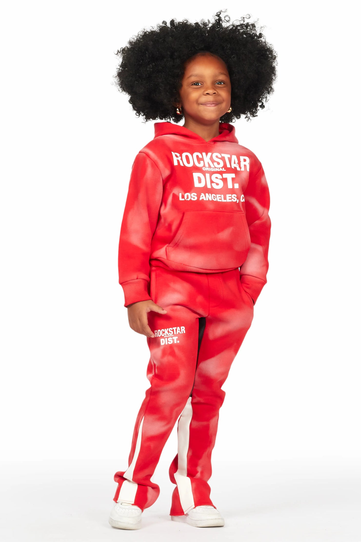 Girls Zenny Red Stacked Pant Set
