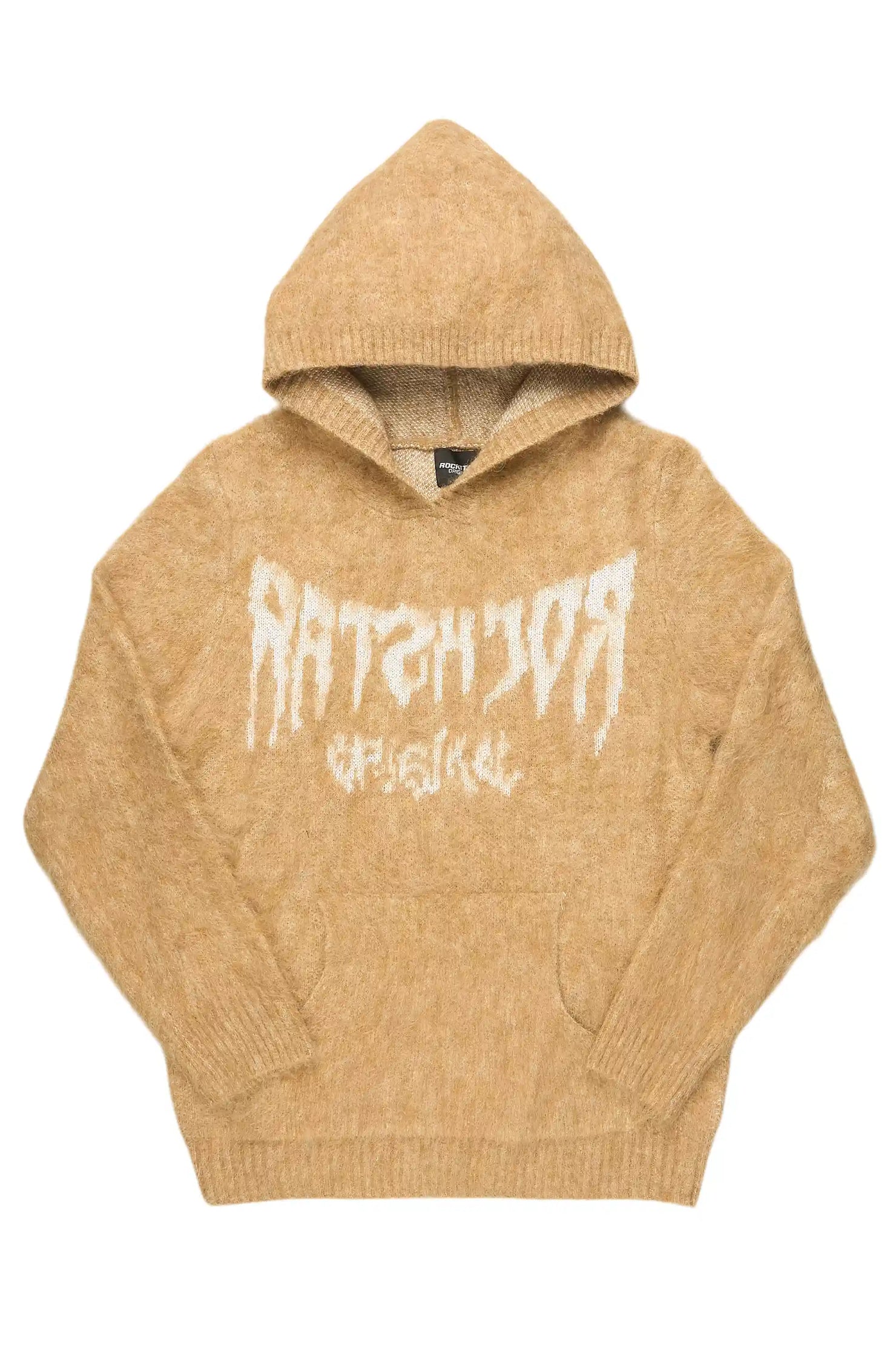 Andros Reflected Beige Graphic Knitted Hoodie