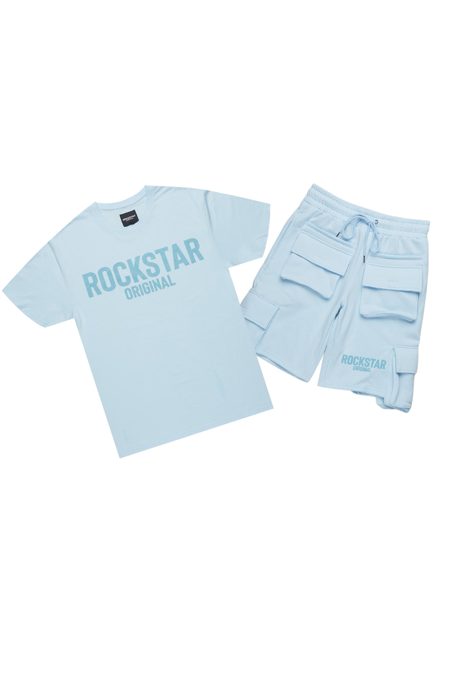 Sana Baby Blue/Blue T-Shirt Cargo Short Set
