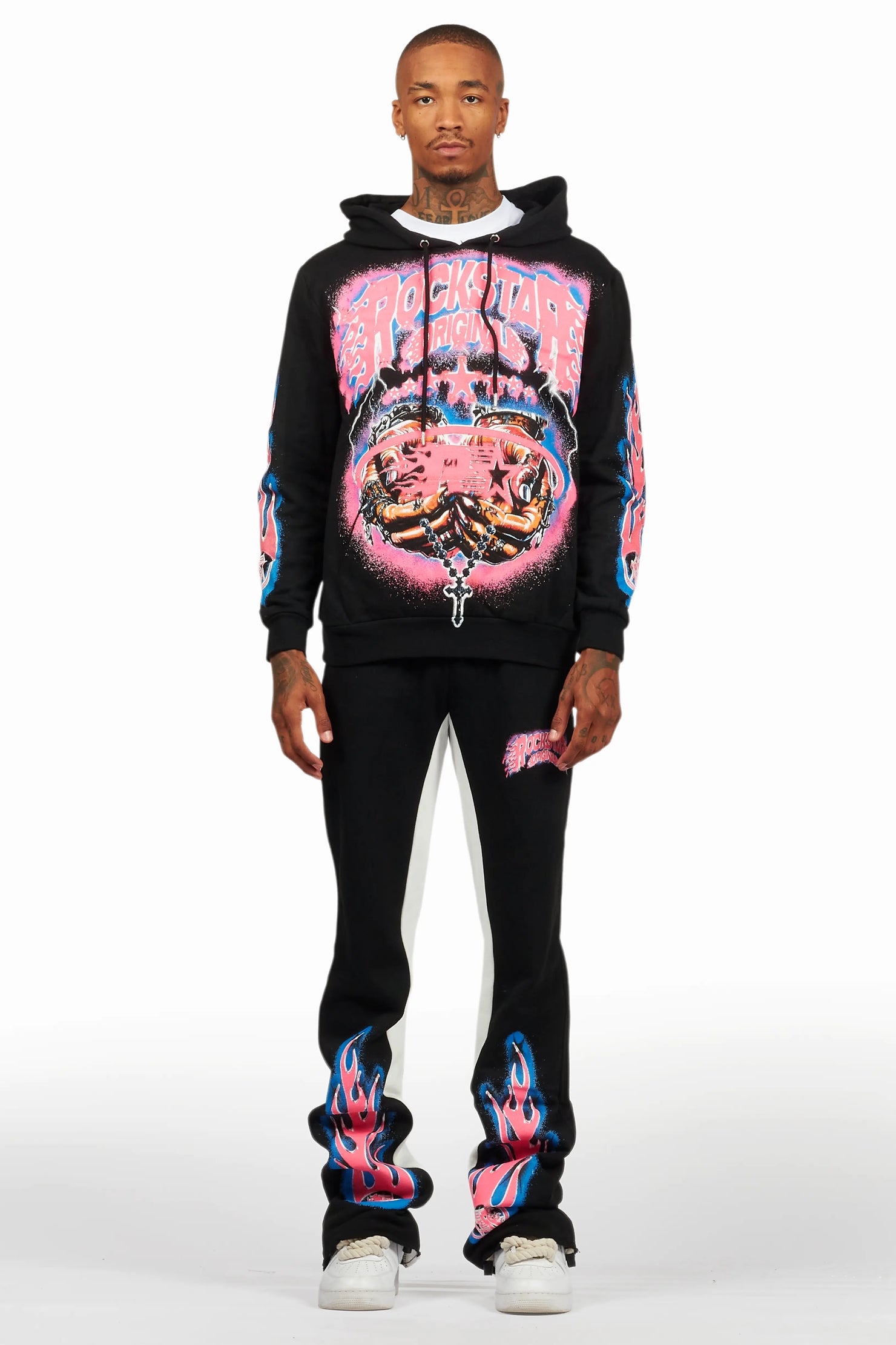 Cairo Black Hoodie/Baggy Track Pant Set