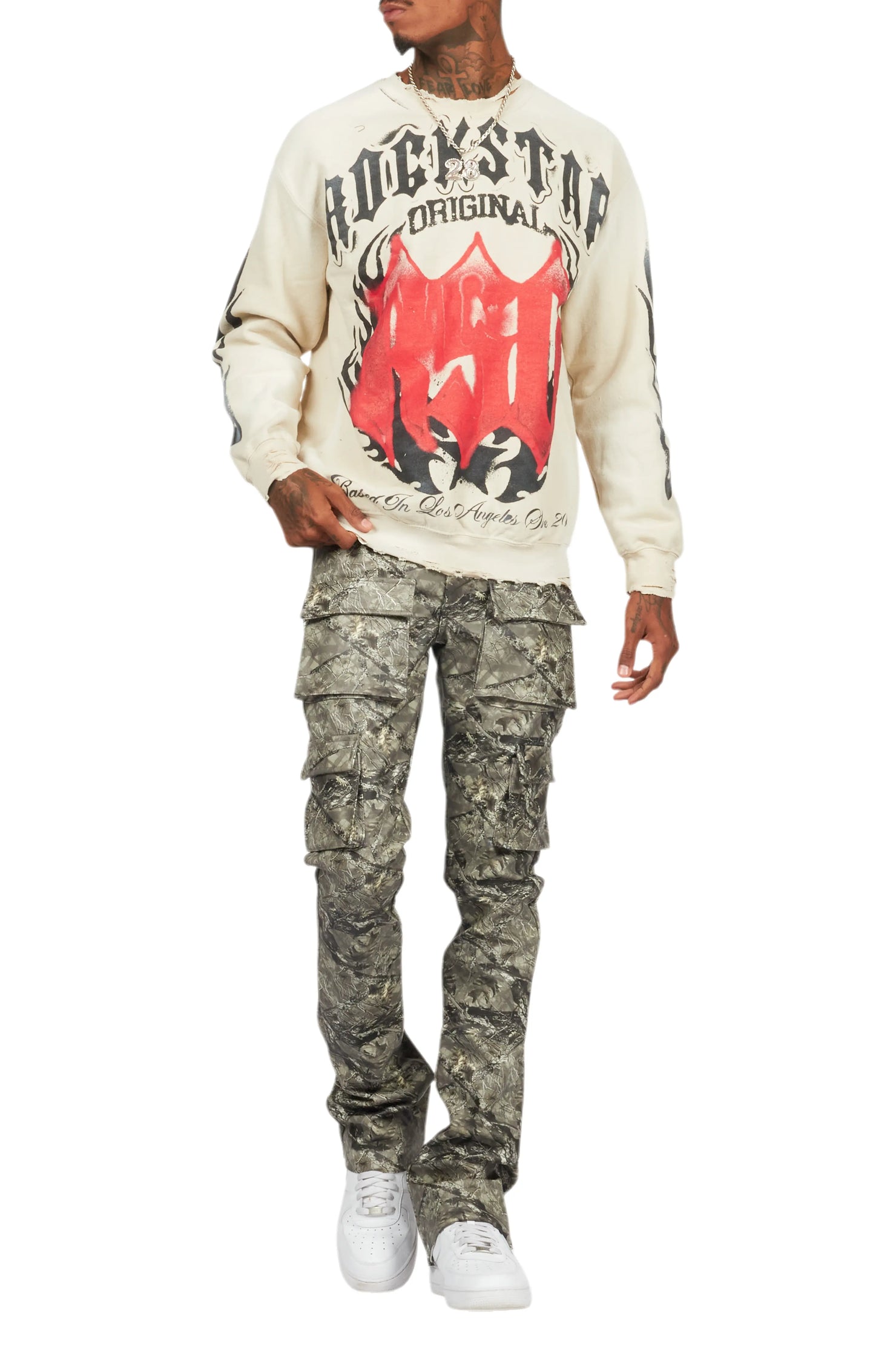 Khaza Tree Camo PU Leather Jean