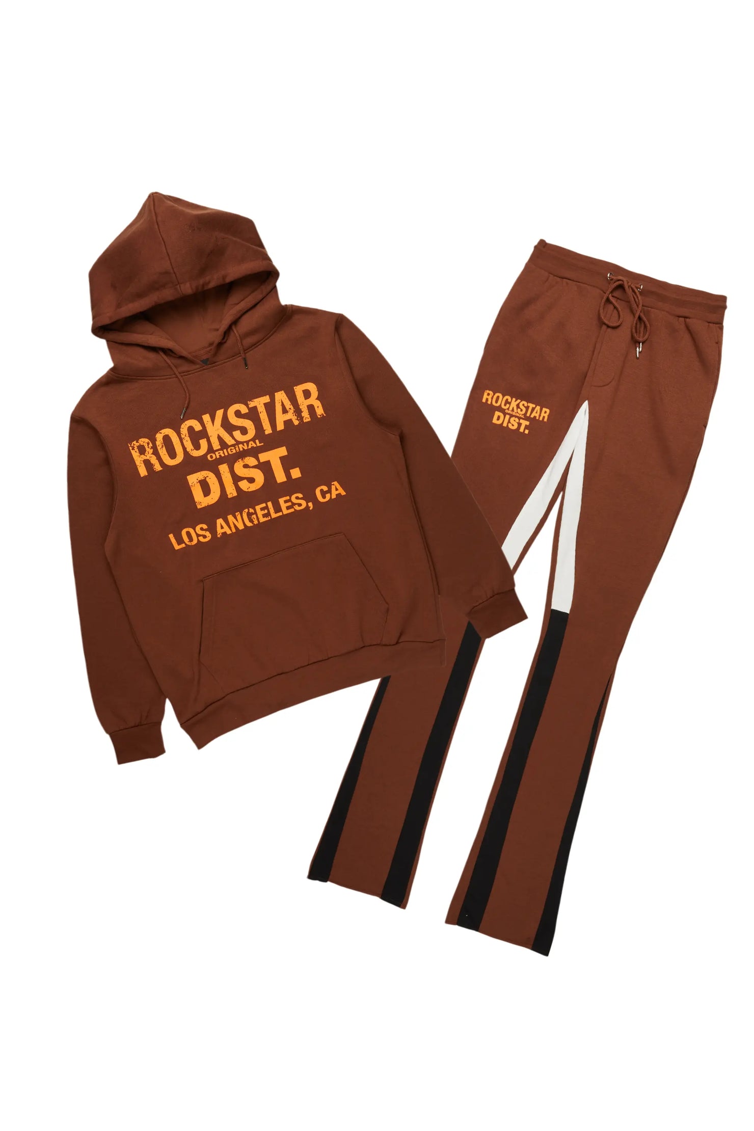 Lake Brown Hoodie/Stacked Flare Track Pant Set