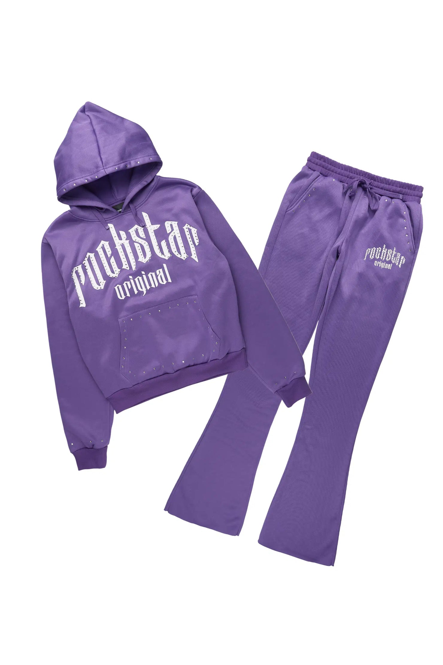 Sherris Purple Studded Stacked Track Set