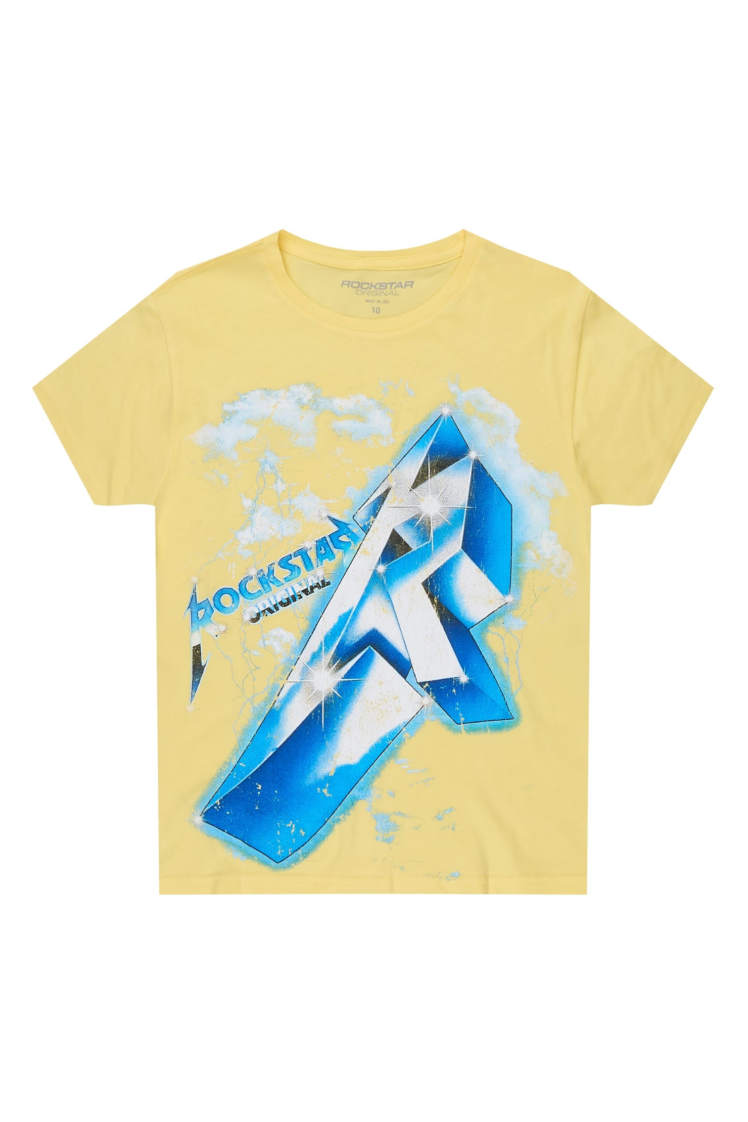 Girls Vayla Yellow/Royal Graphic T-Shirt