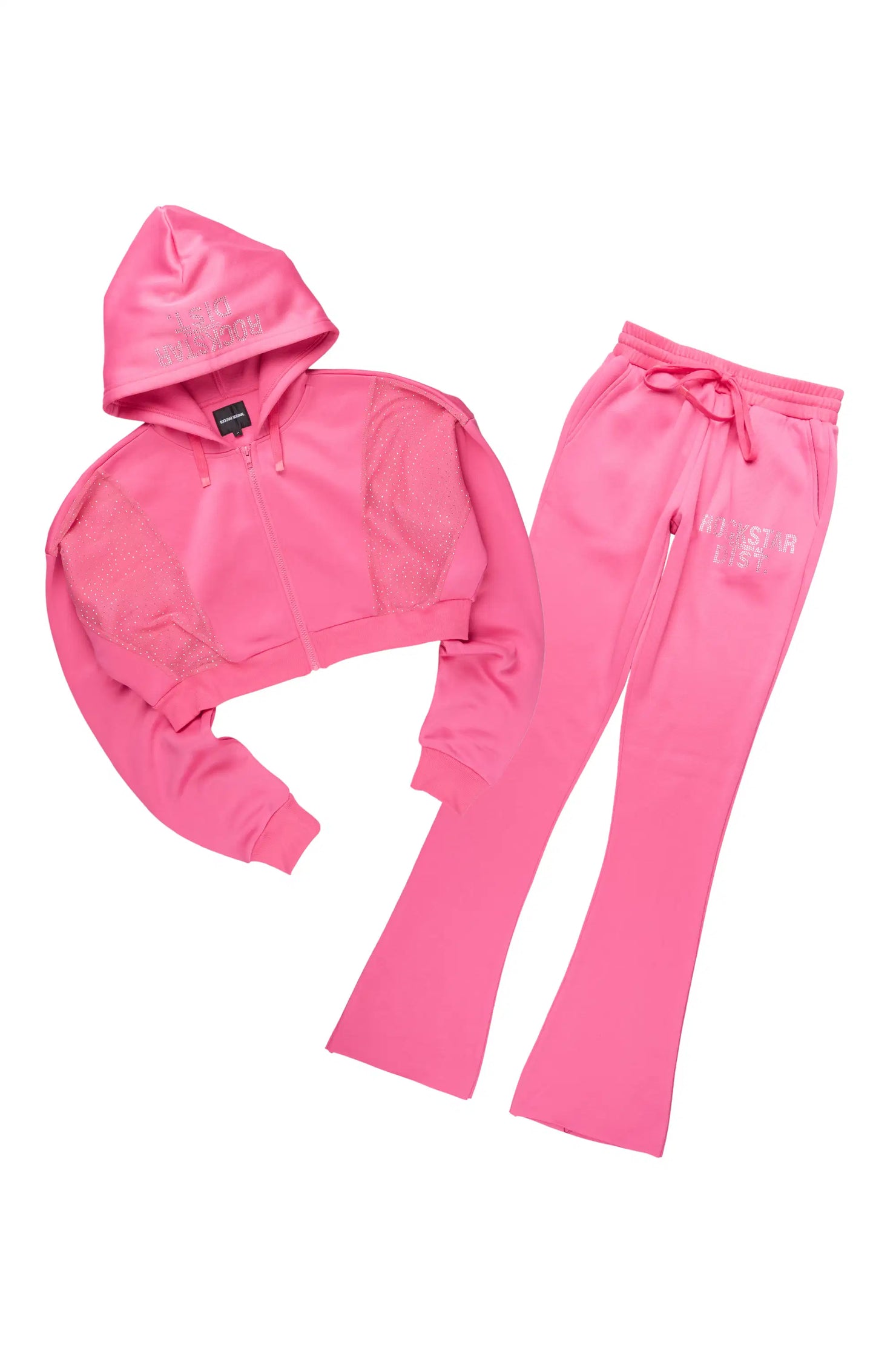 Sheila Pink Rhinestone Stacked Flare Track Set