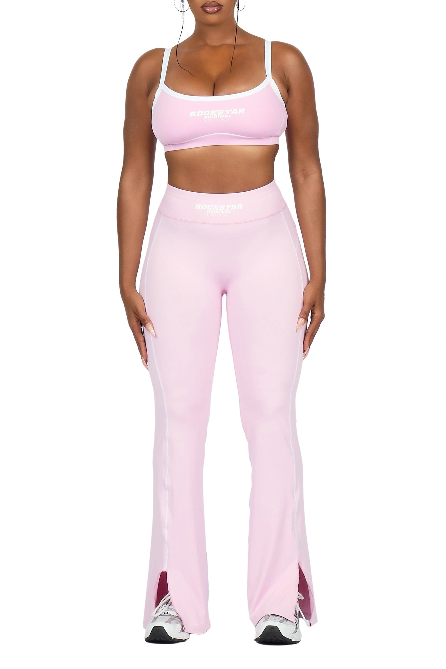 Keilana Pink Active Flare Pant Set