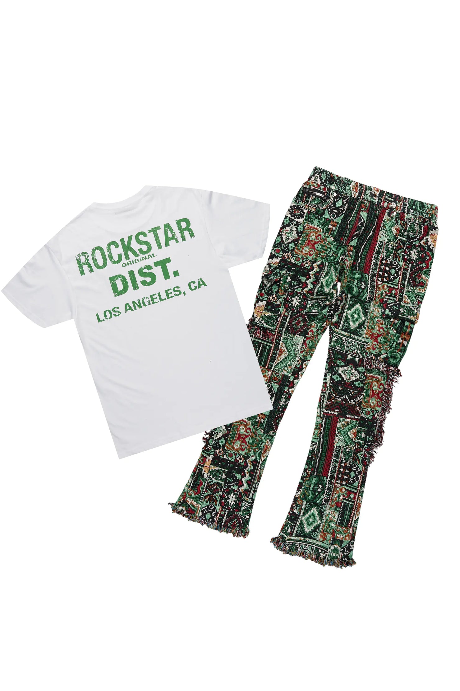 Lake White/Green T-Shirt/Tapestry Jean Bundle