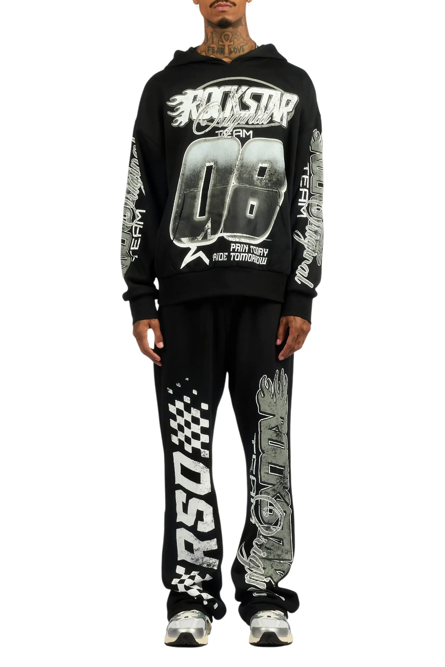 Flash Black Hoodie/Baggy Pant Track Set