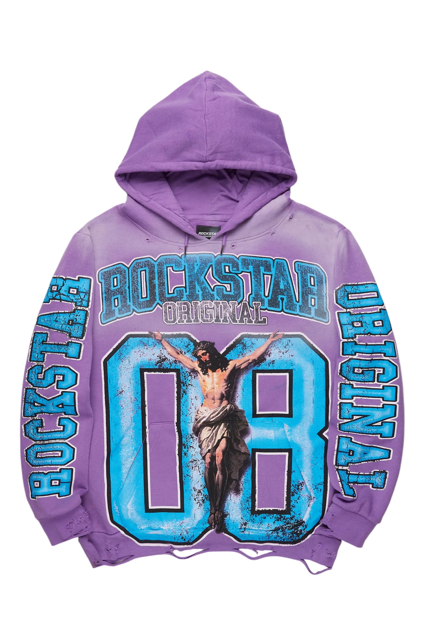 Fields Purple Distressed Graphic Hoodie