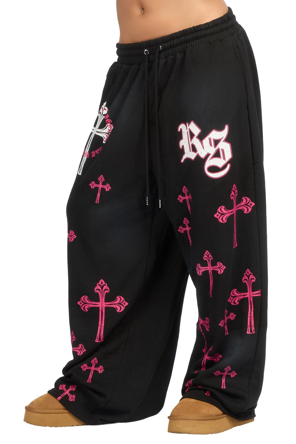 Tonnea Black Baggy Fit Track Pant