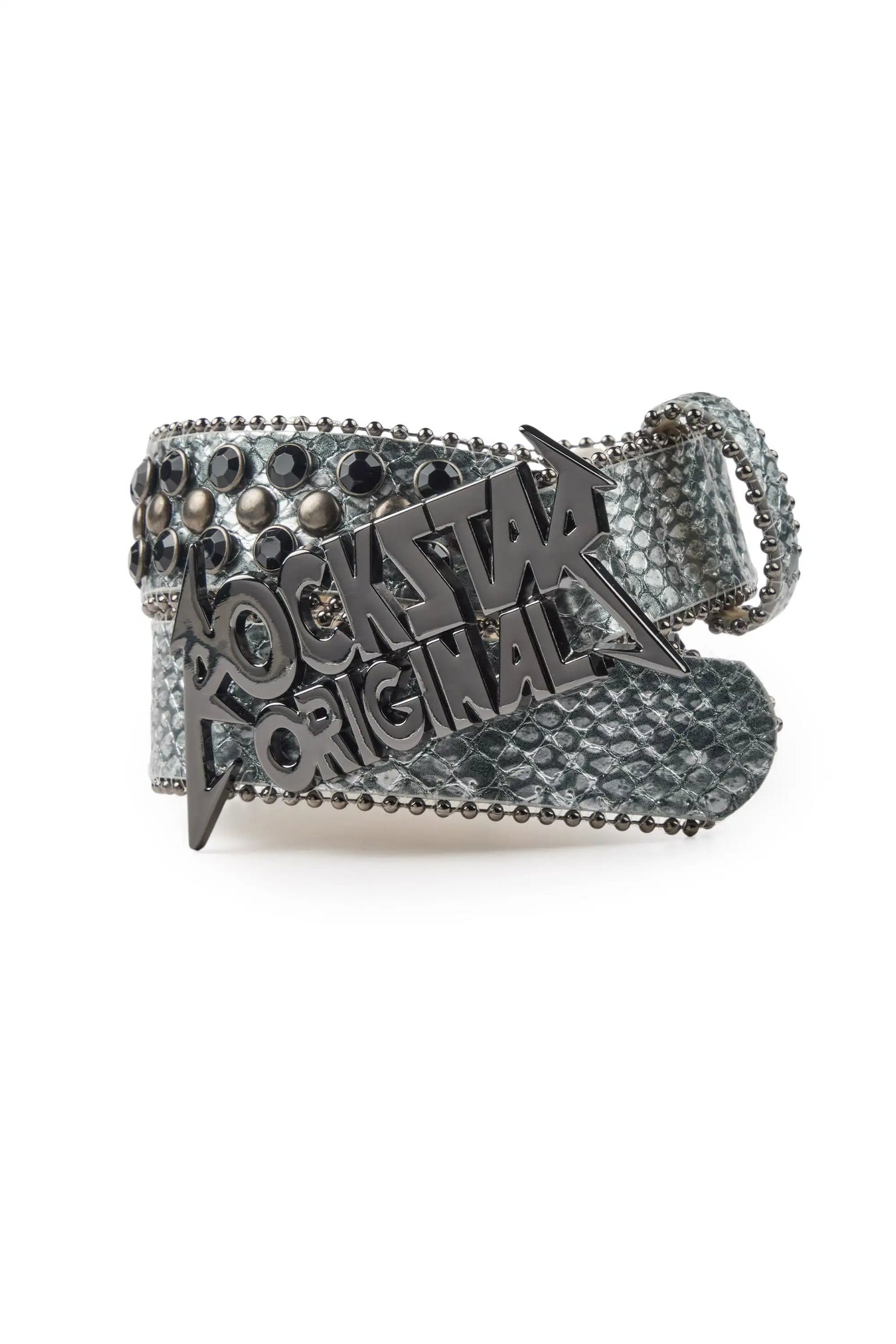 Boys Hawk Black/Silver Rockstar Logo Belt