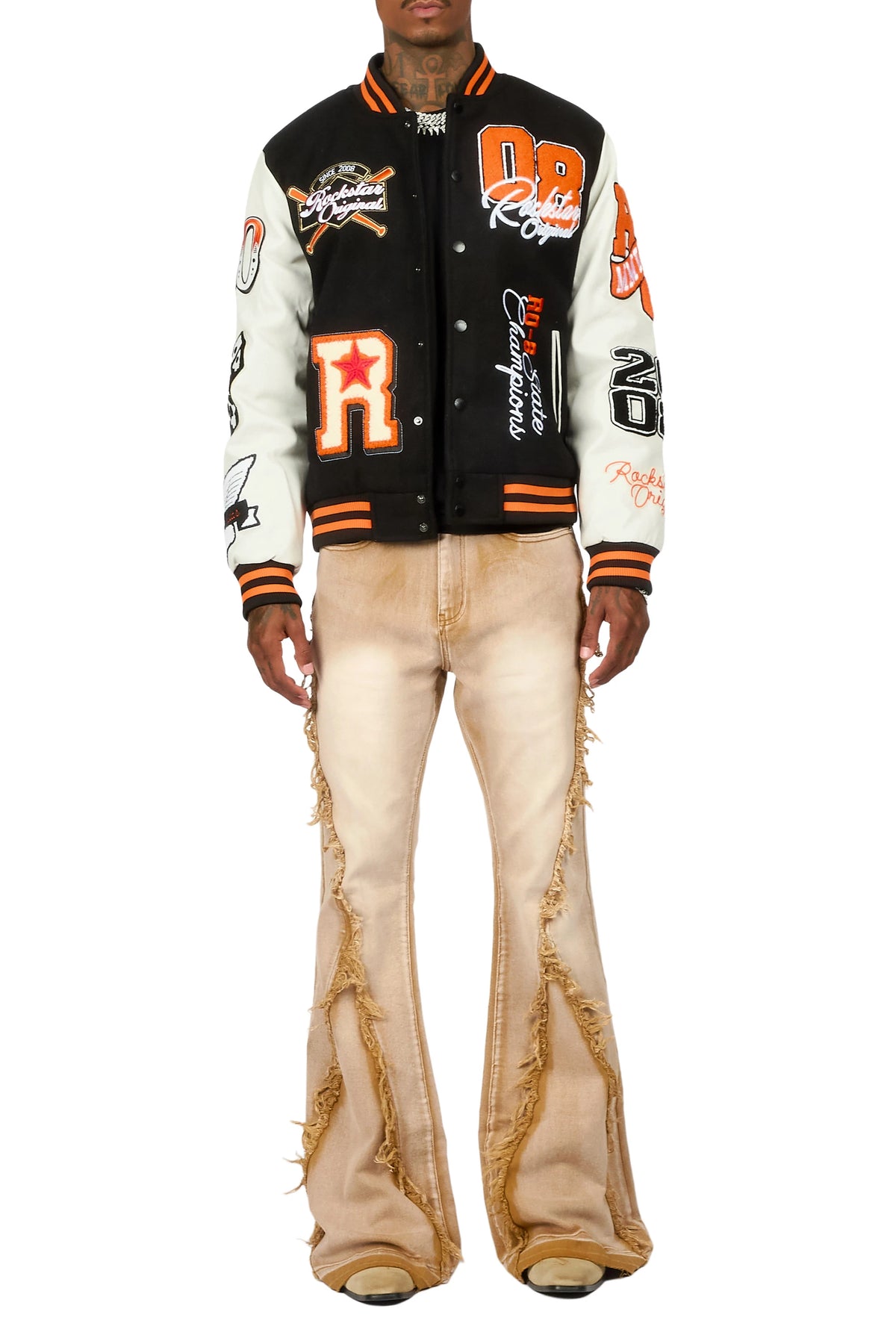 Vane Beige Stacked Super Flare Jean