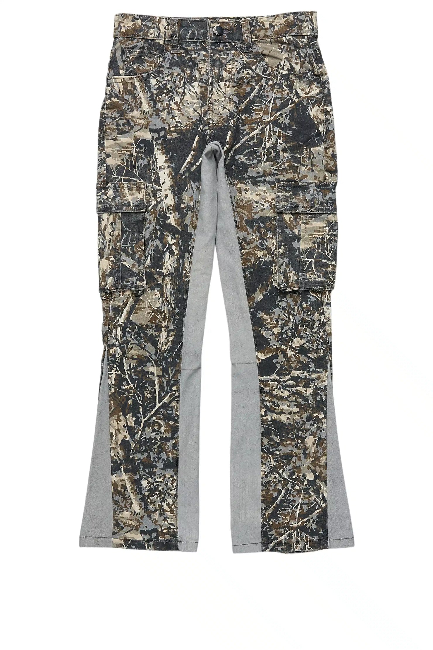 Boys Oak Grey Tree Camo Flare Cargo Jean
