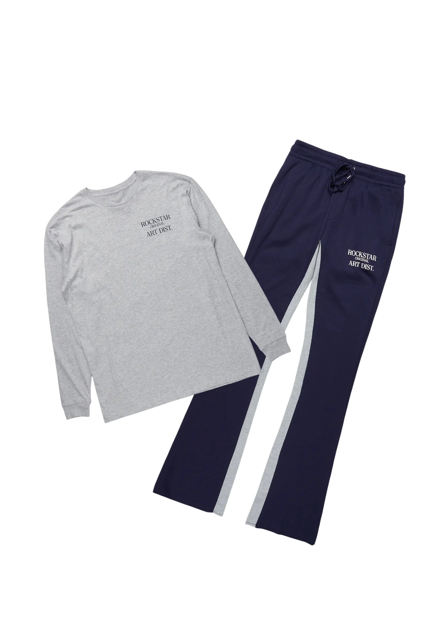 Briggs Heather Grey Long Sleeve T-Shirt/Baggy Pant Set