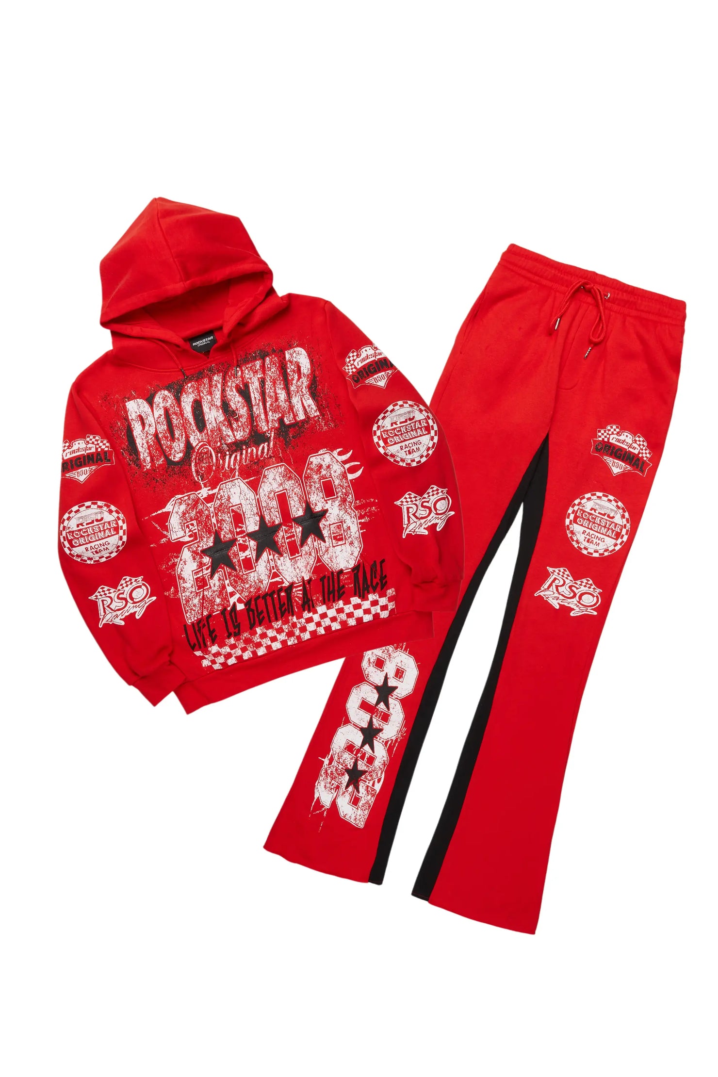 Racing Grung Red Hoodie/Baggy Track Pant Set