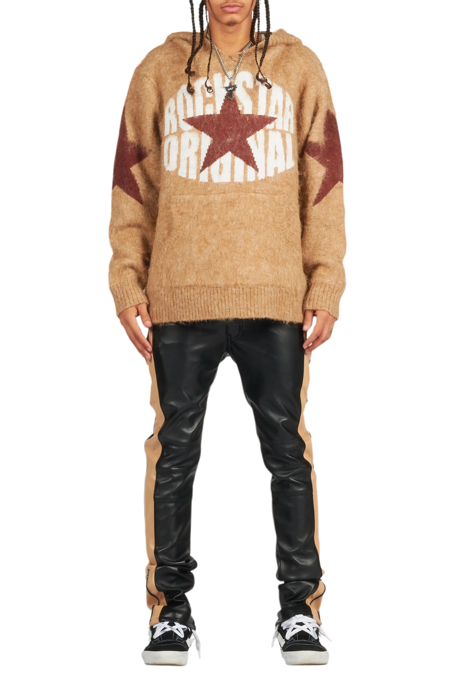 Play Boy Black/Beige Skinny Faux Leather Fit Jean