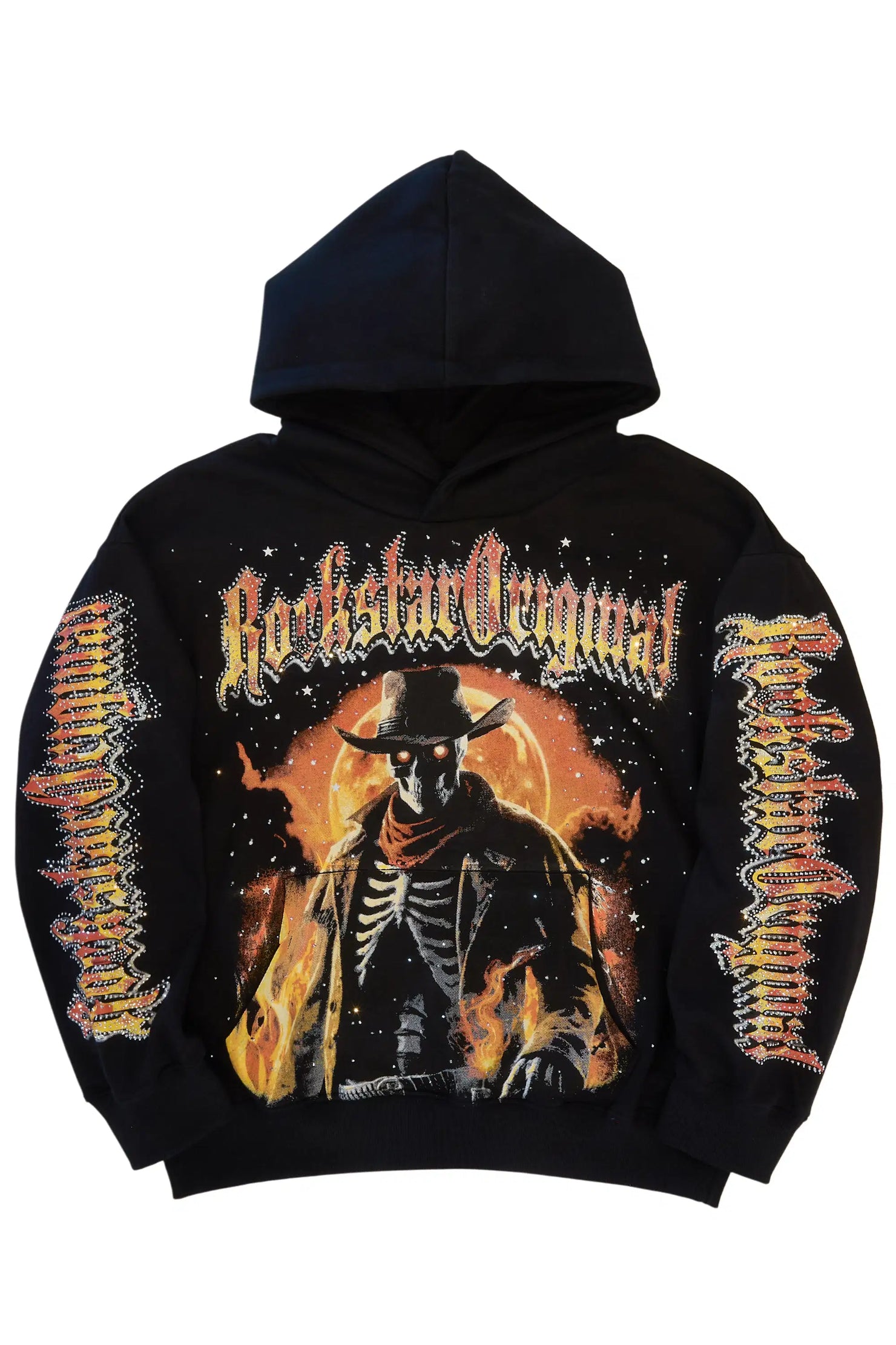 SaiZonna Black Rhinestone Hoodie