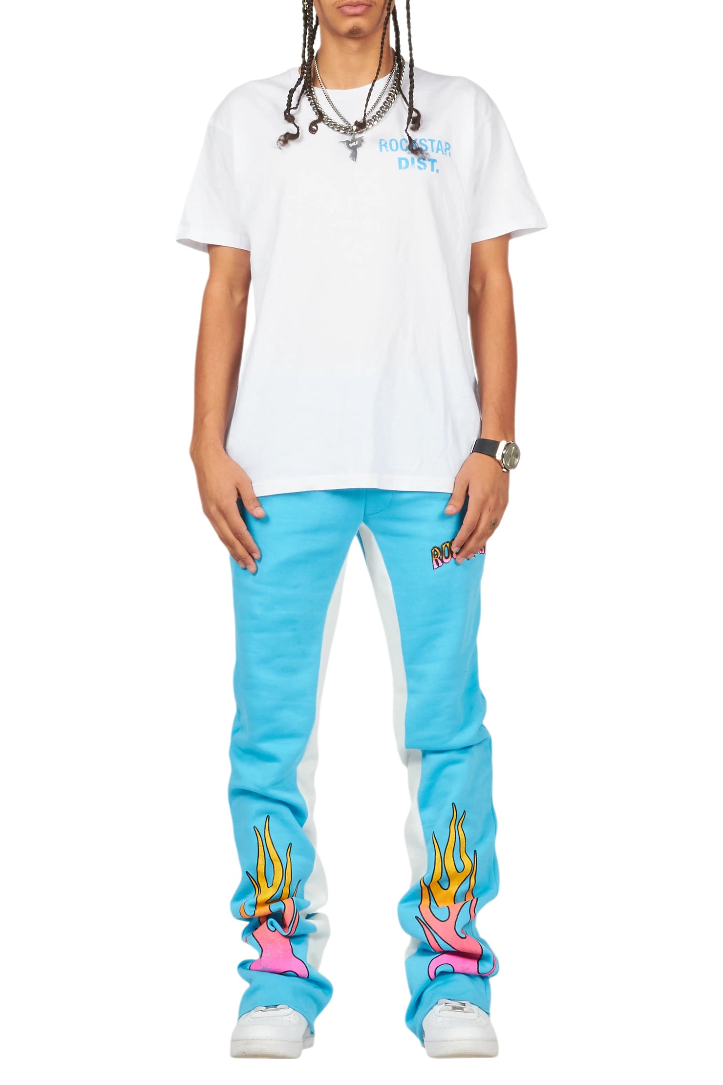 Quito Blue Graphic Baggy Pant