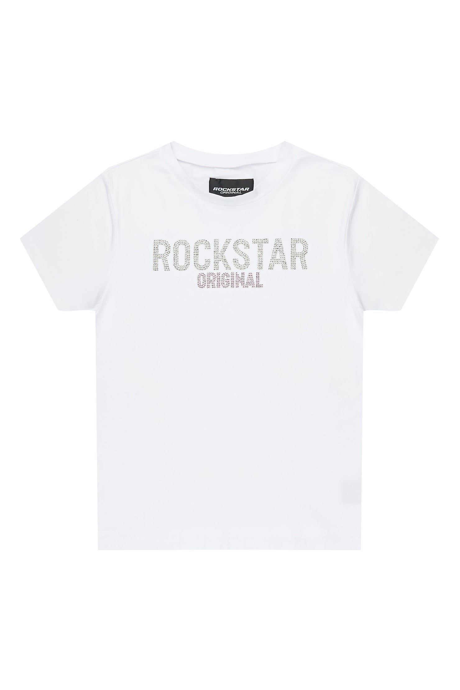 Girls Erikka White Rhinestone Baby Tee