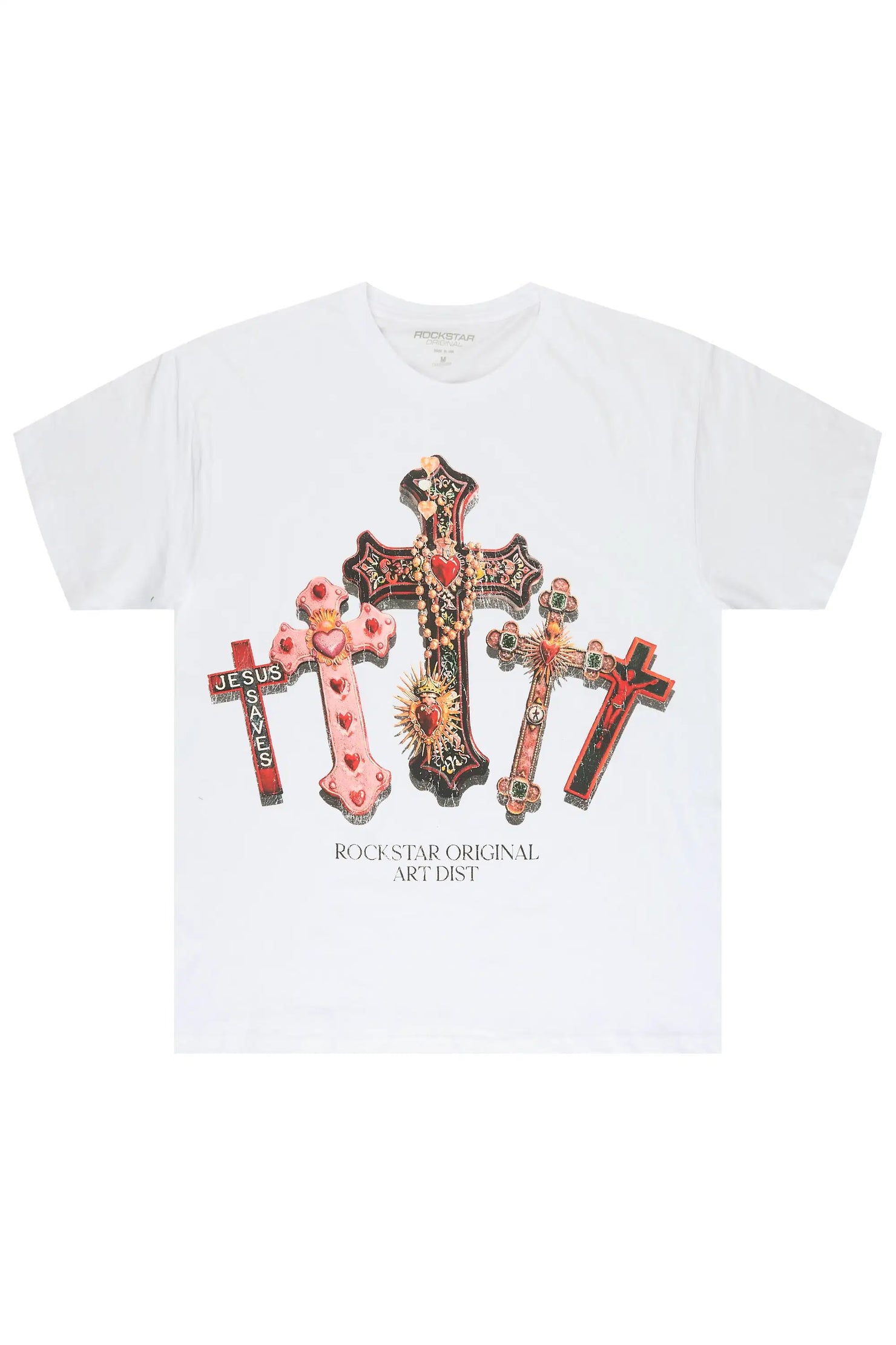 Xirel White Oversized Graphic T-Shirt