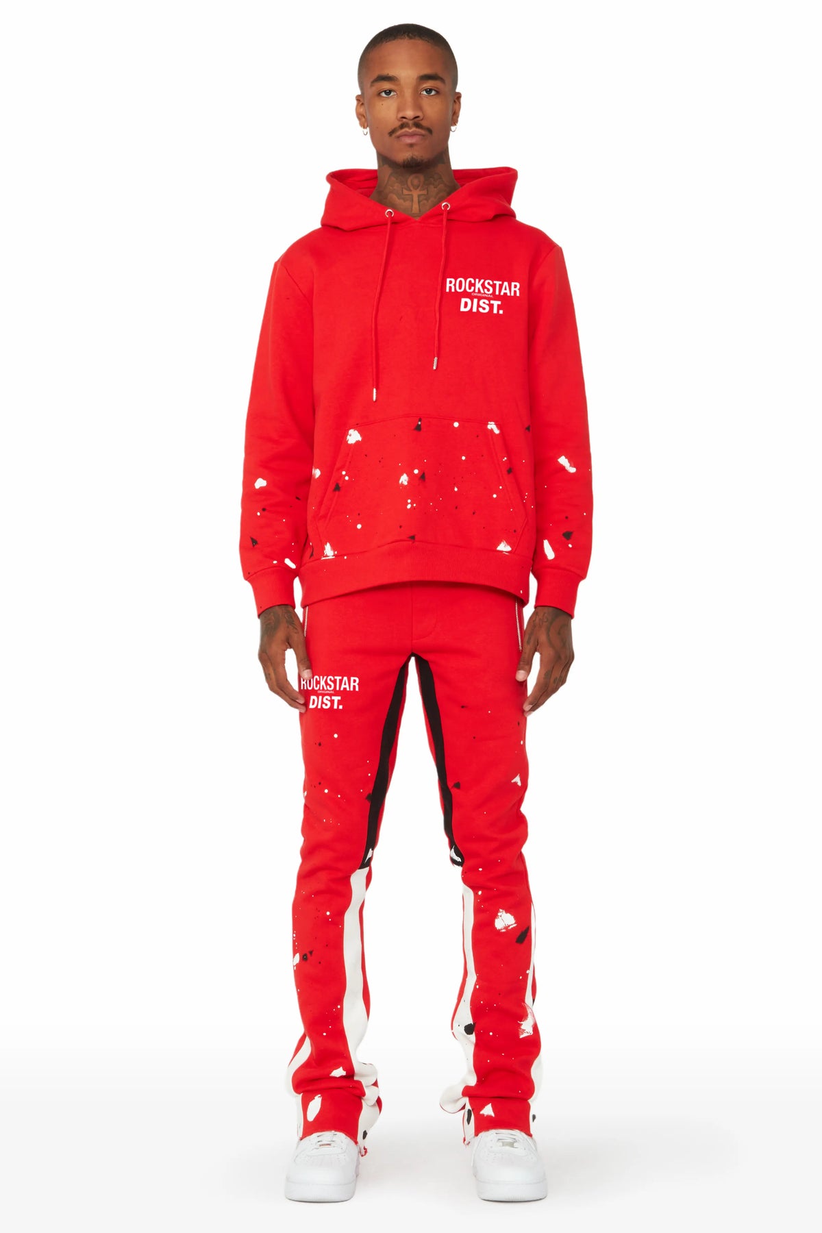 Jaco Red Hoodie Stacked Flare Pant Track Set– Rockstar Original
